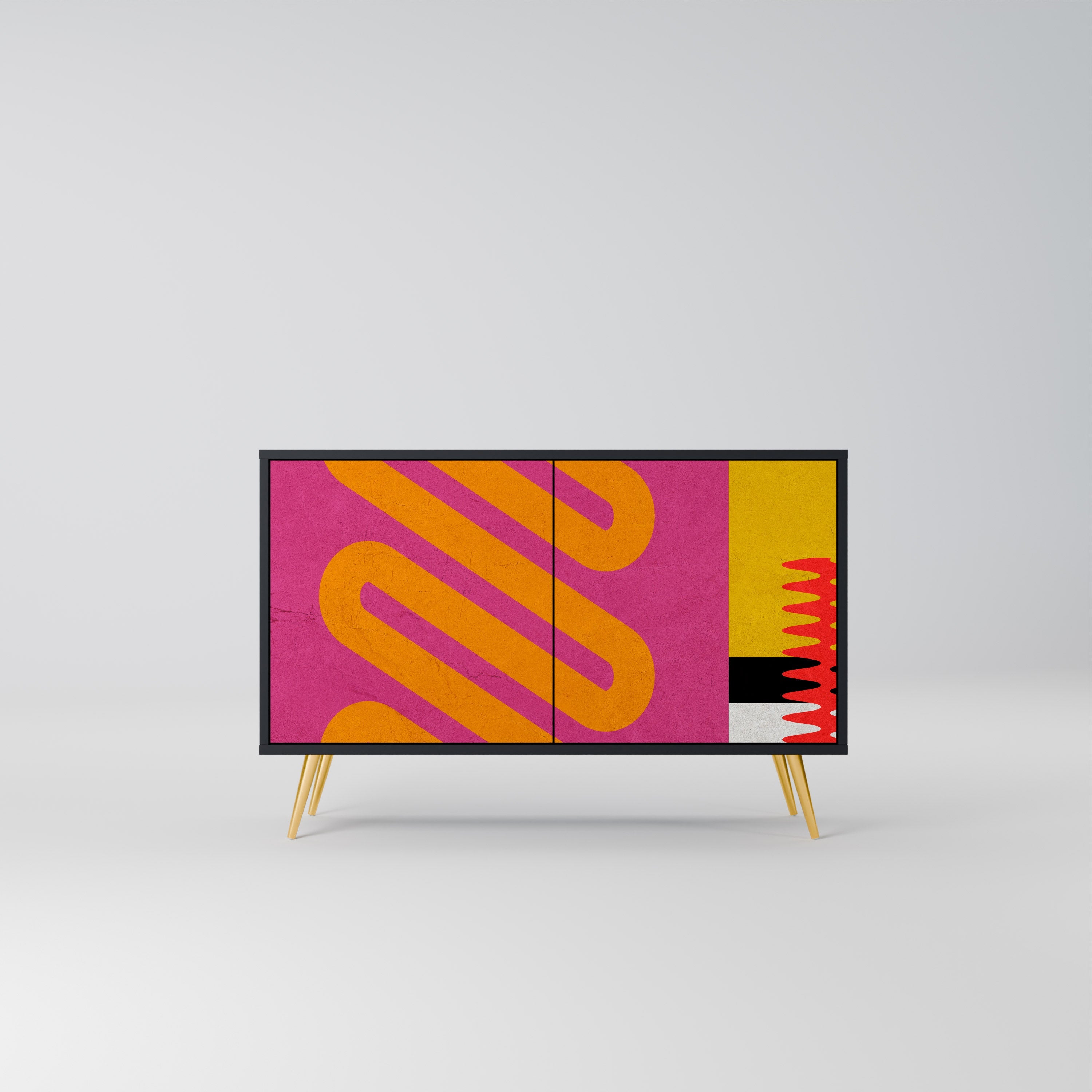 VIVID ART 2-Door Sideboard in Black Finish