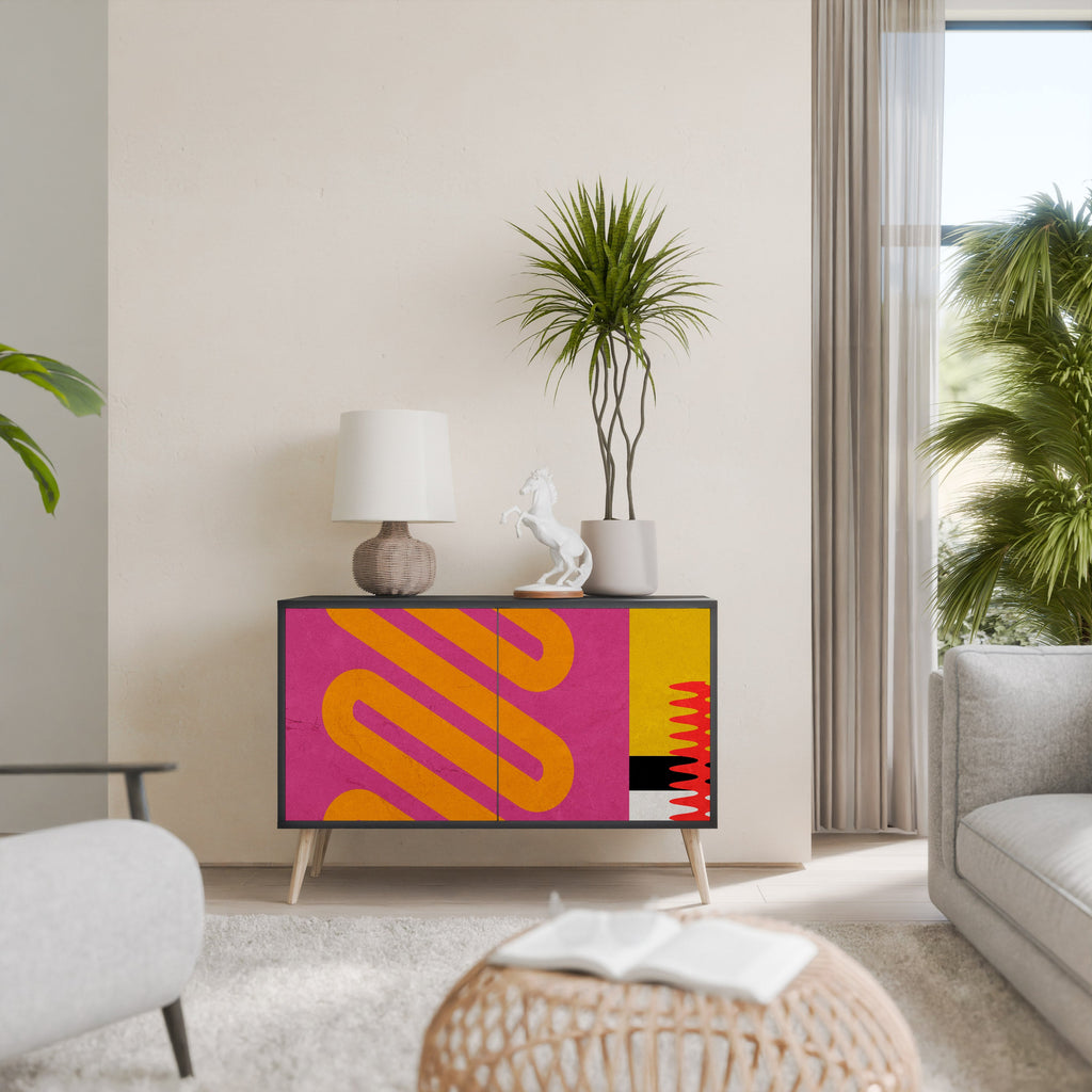 VIVID ART 2-Door Sideboard in Black Finish