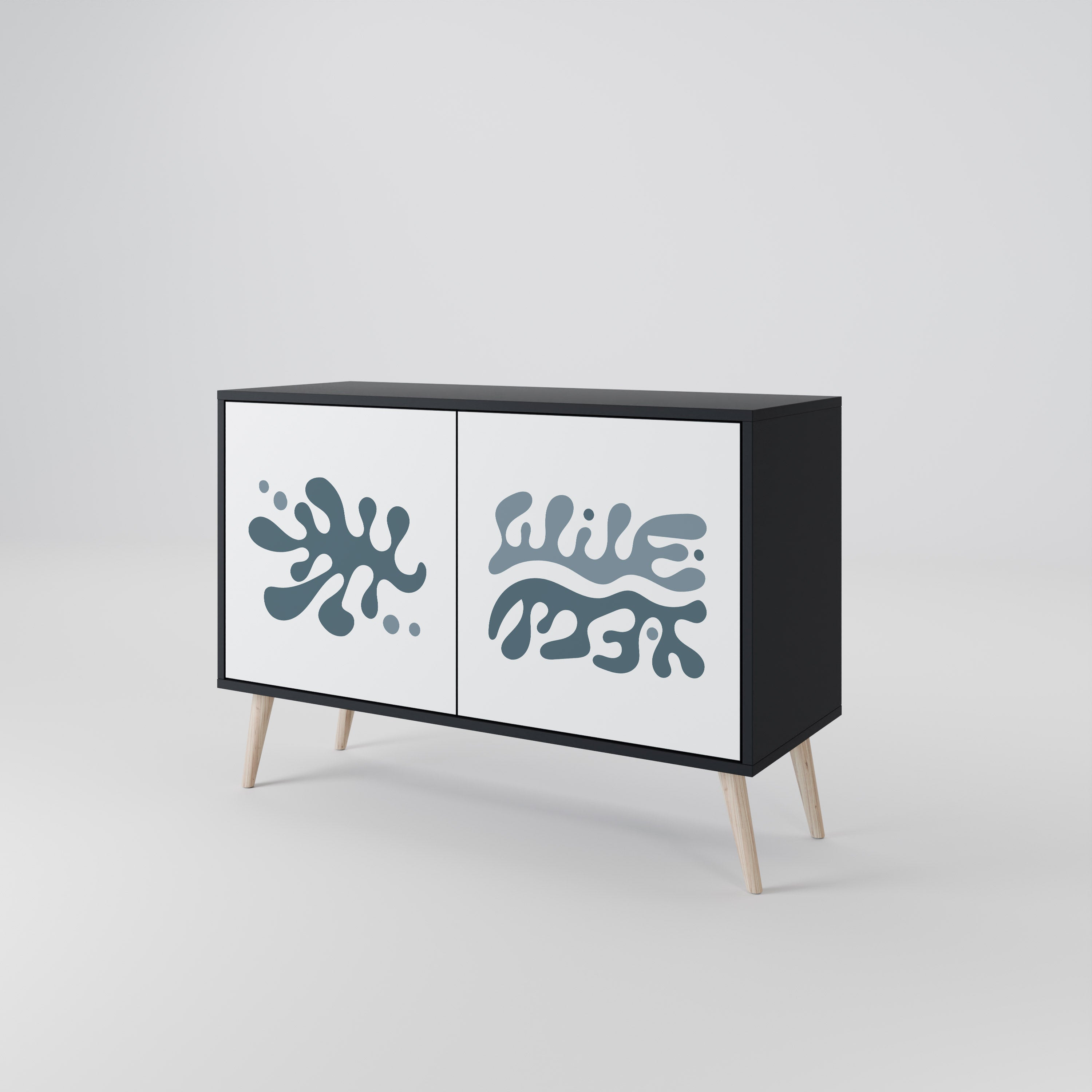 WONDERLAND VEGETATION 2-Door Sideboard in Black Finish