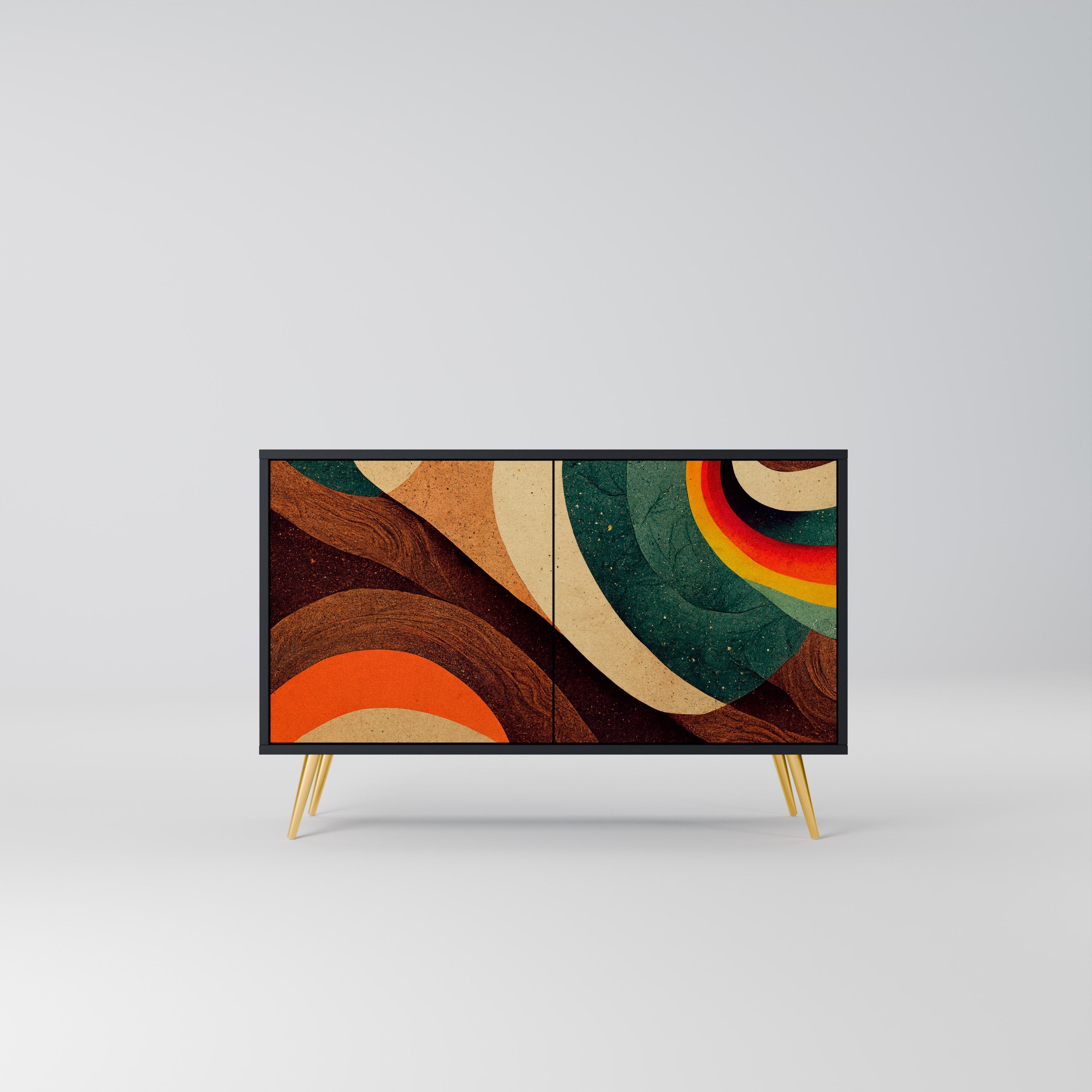 COLORFUL STRANDS 2-Door Sideboard in Black Finish