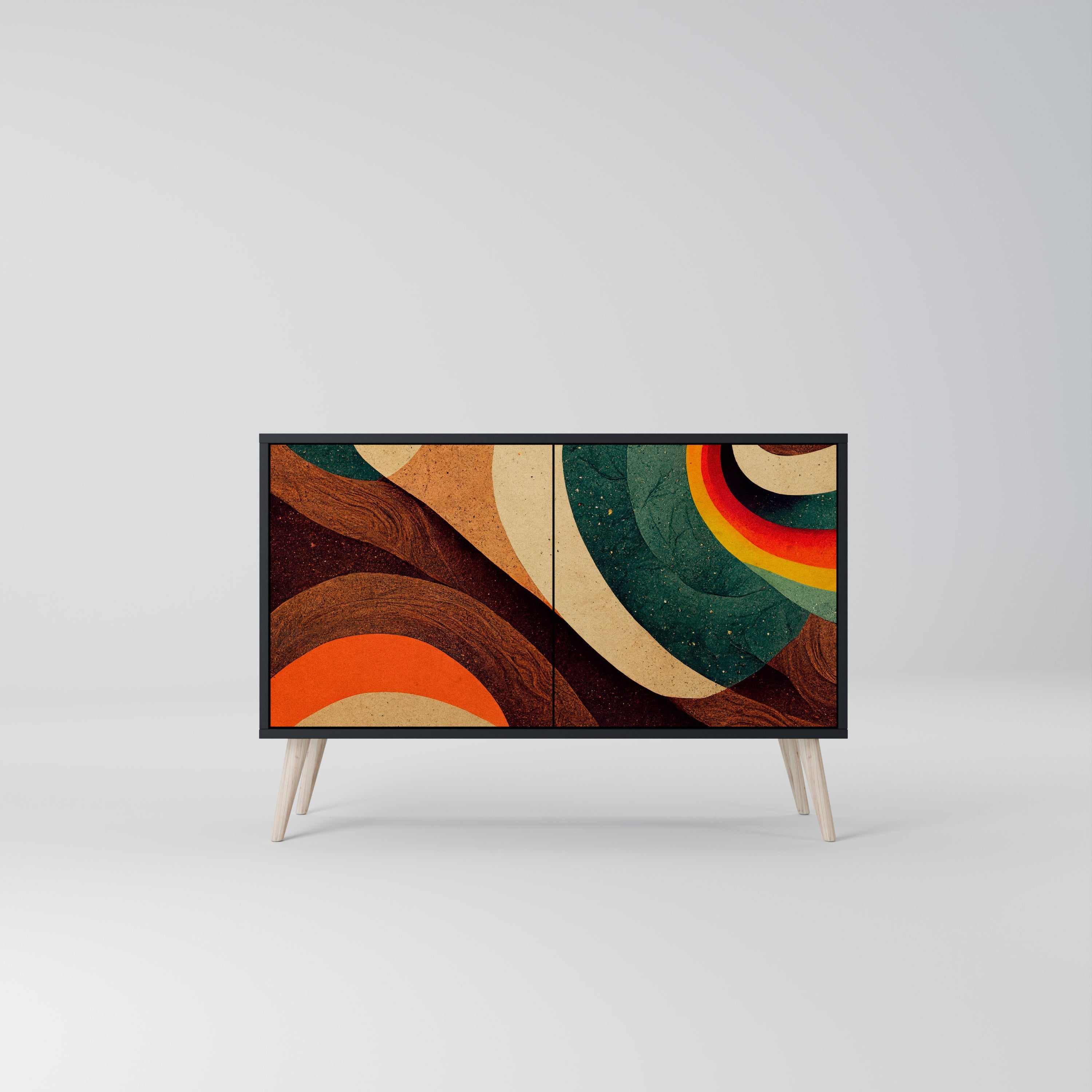 COLORFUL STRANDS 2-Door Sideboard in Black Finish