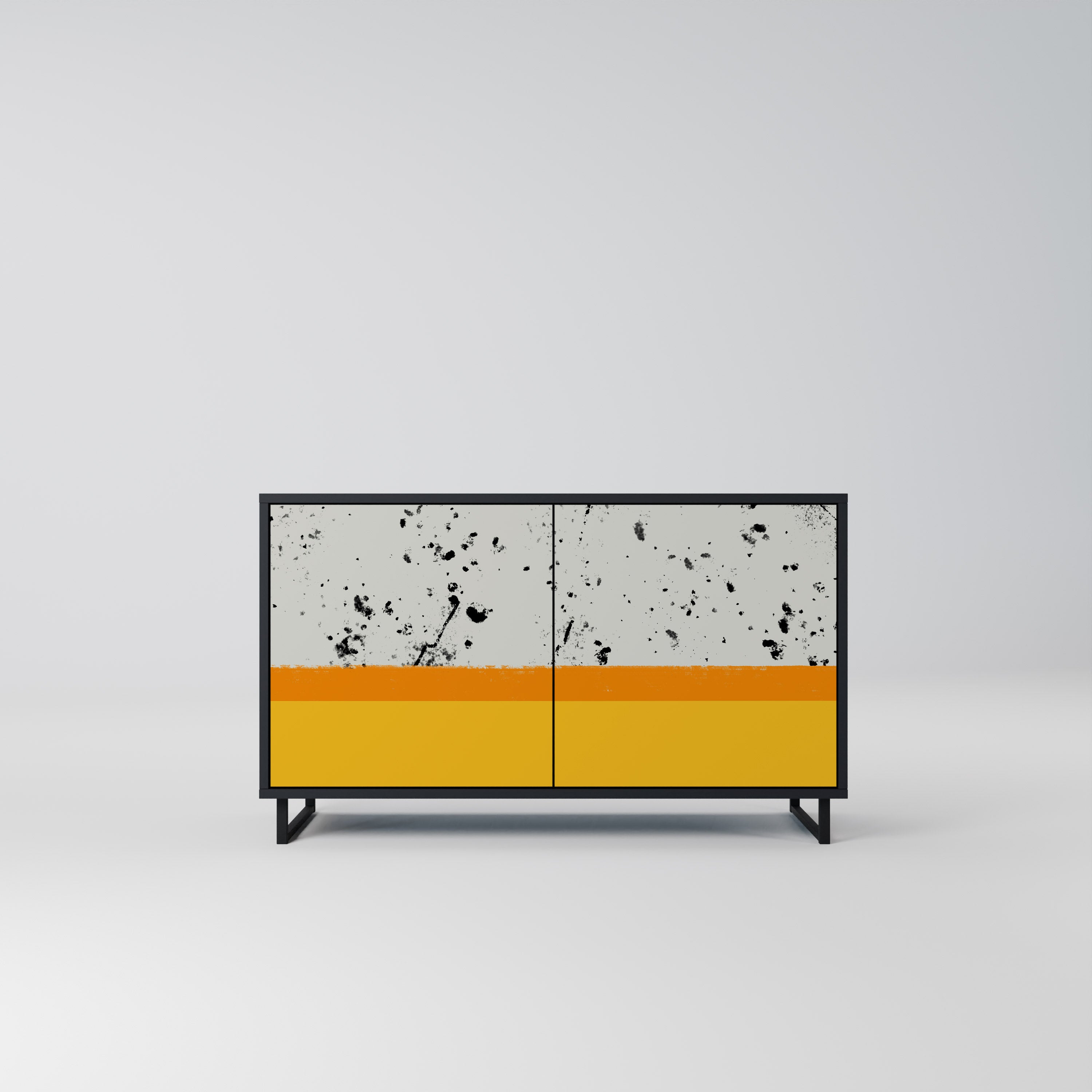 DYED BY ORANGE 2-Door Sideboard in Black Finish