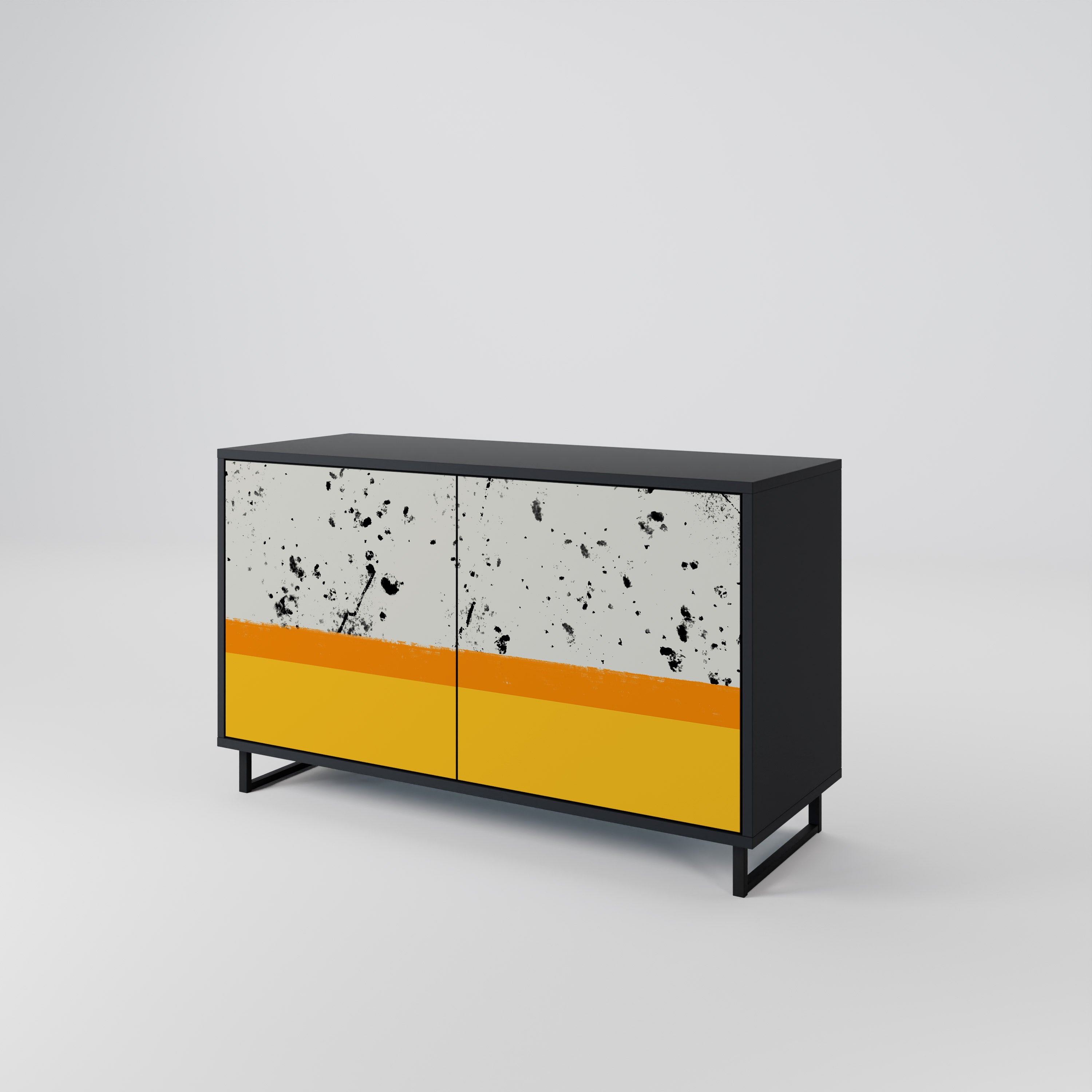 DYED BY ORANGE 2-Door Sideboard in Black Finish