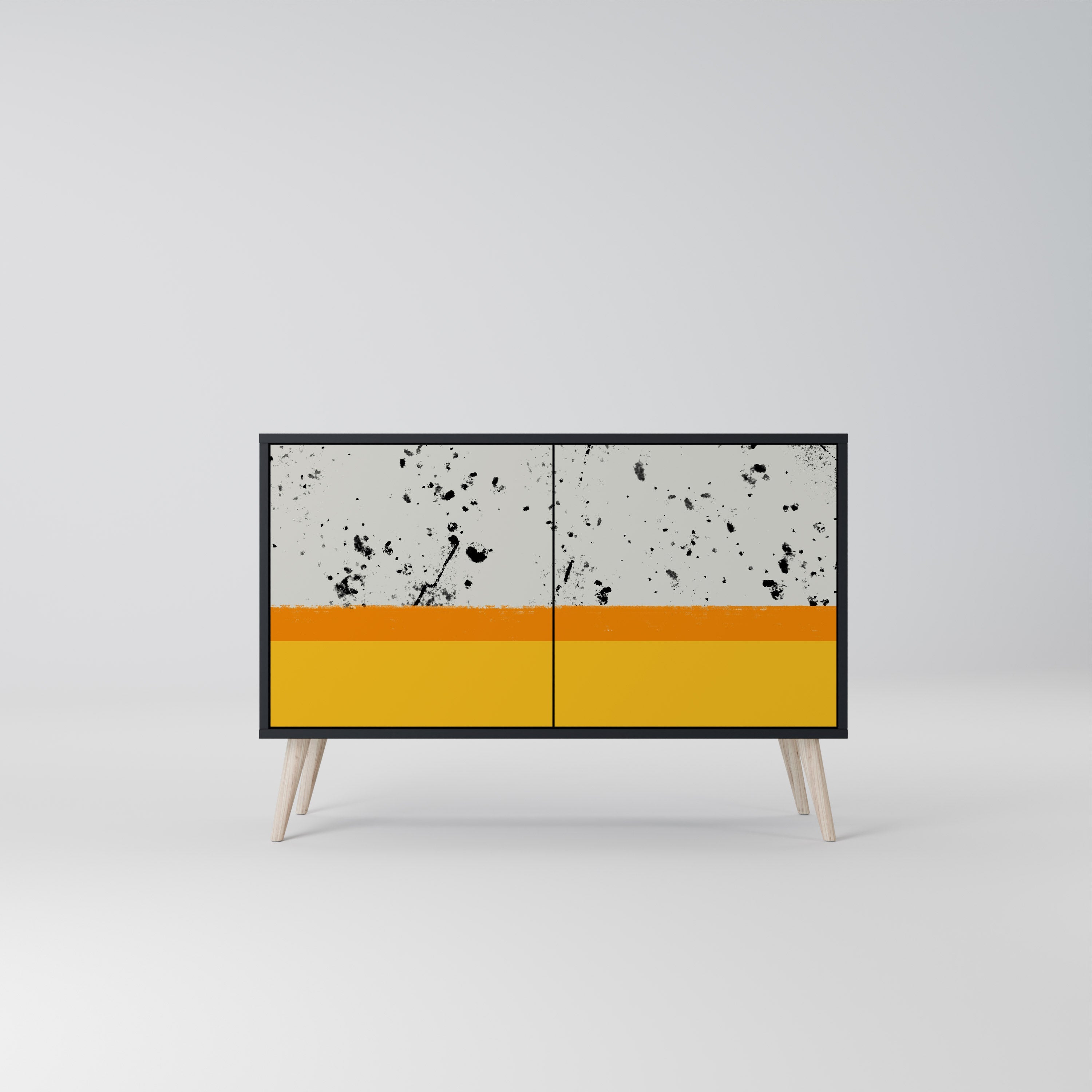 DYED BY ORANGE 2-Door Sideboard in Black Finish