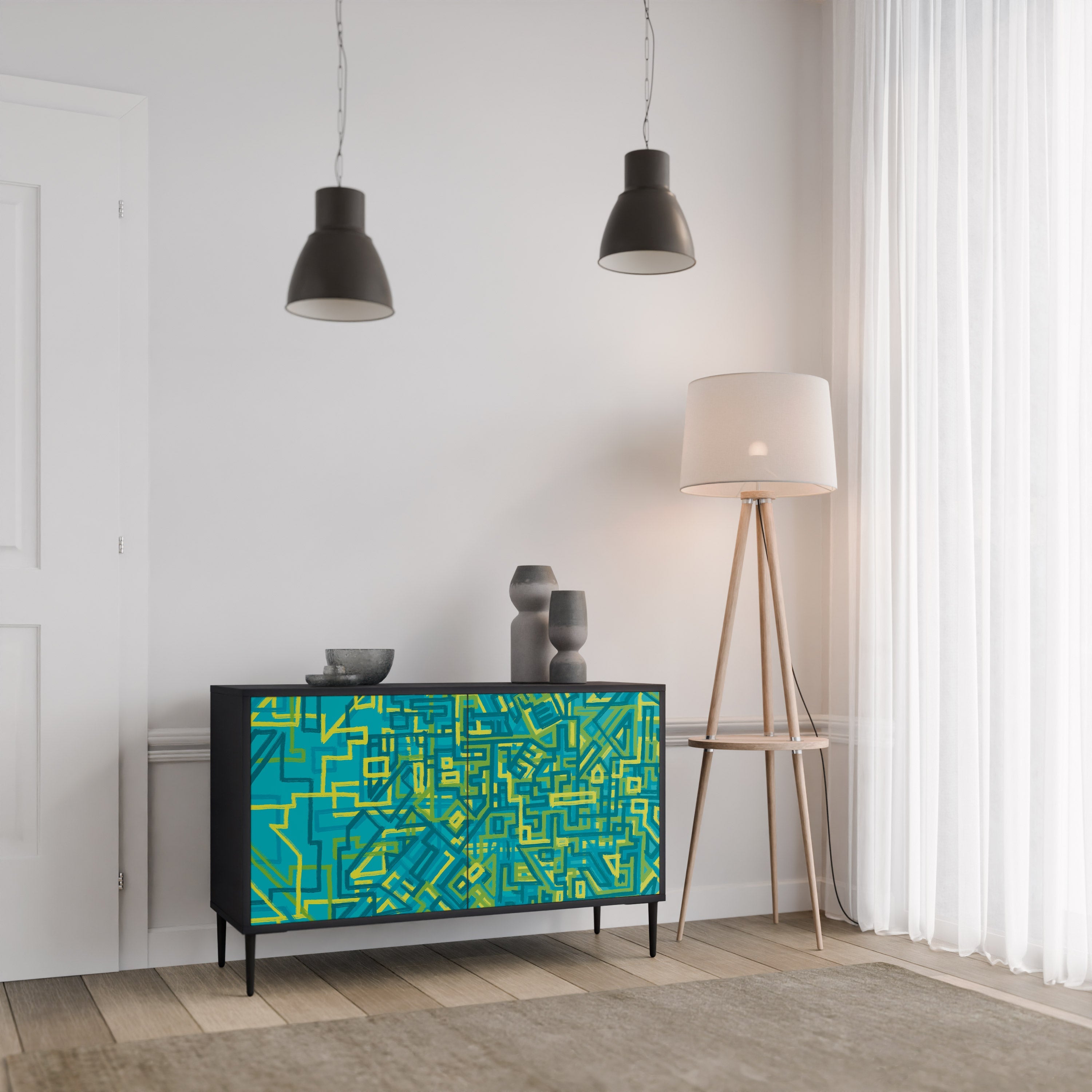 NOSTALGIC MEMORIES 2-Door Sideboard in Black Finish