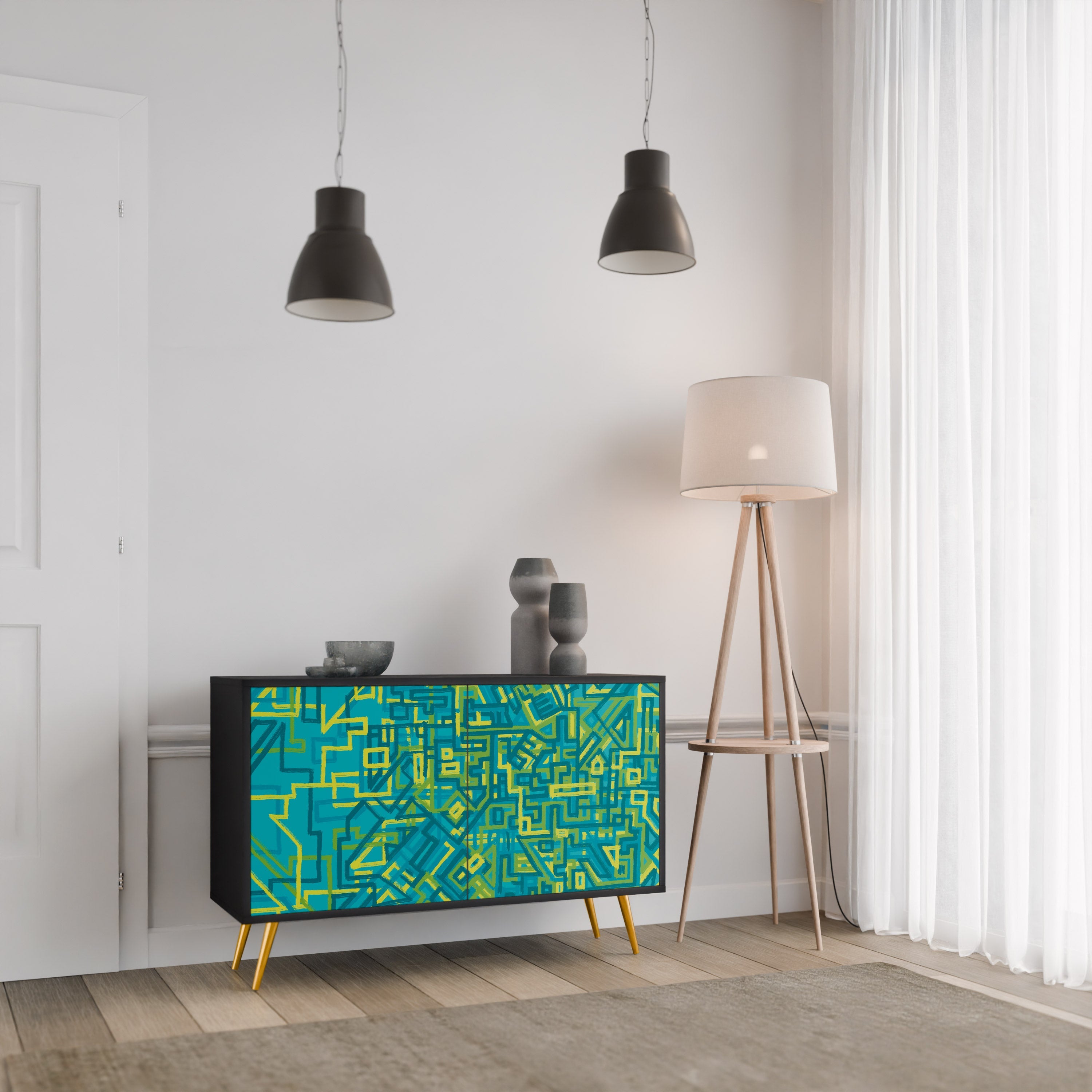 NOSTALGIC MEMORIES 2-Door Sideboard in Black Finish