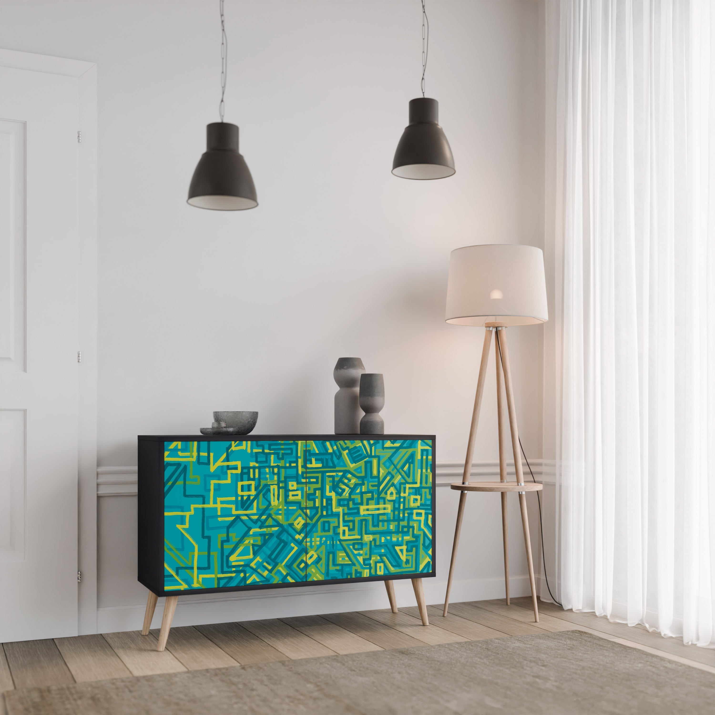 NOSTALGIC MEMORIES 2-Door Sideboard in Black Finish