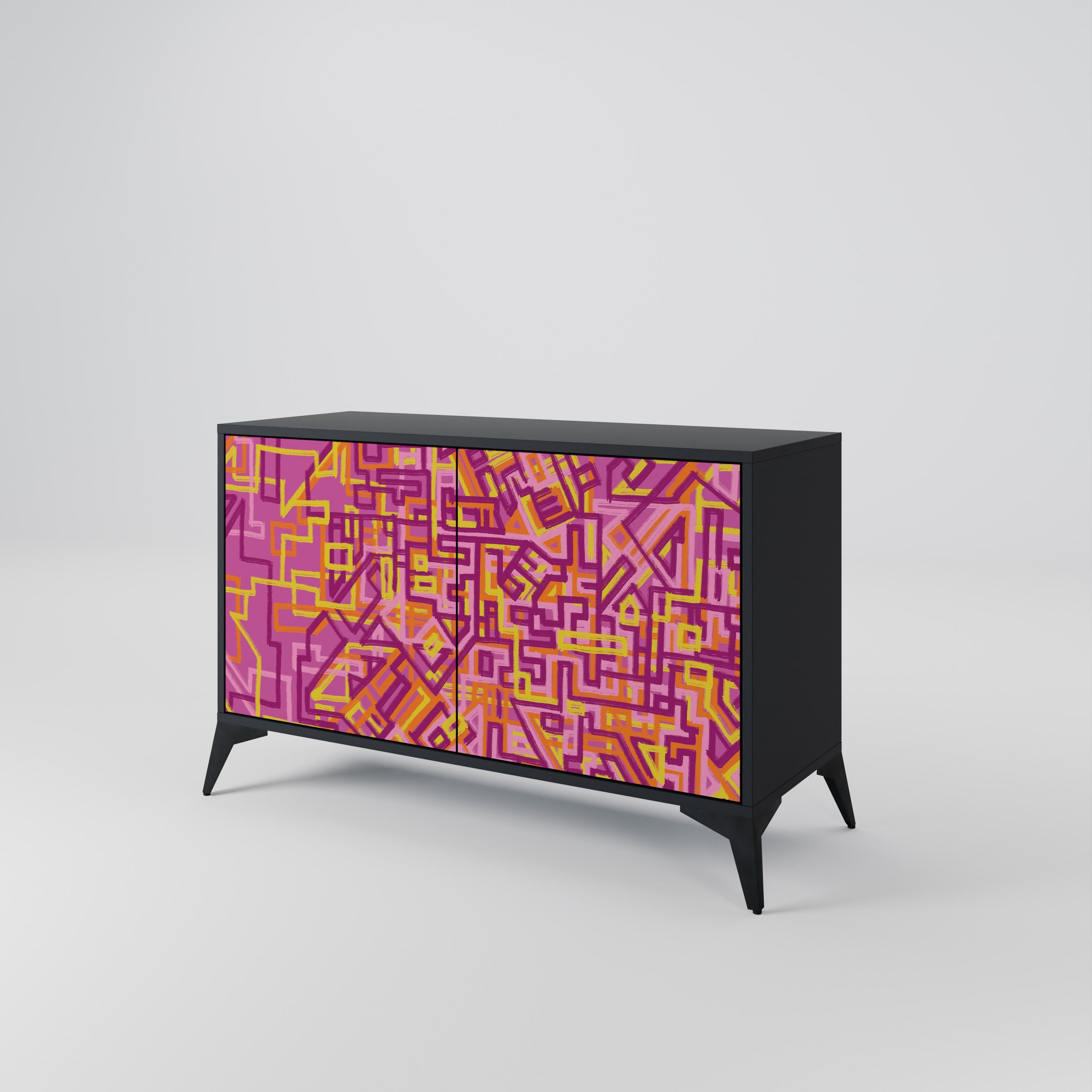 LOVELY MEMORIES 2-Door Sideboard in Black Finish