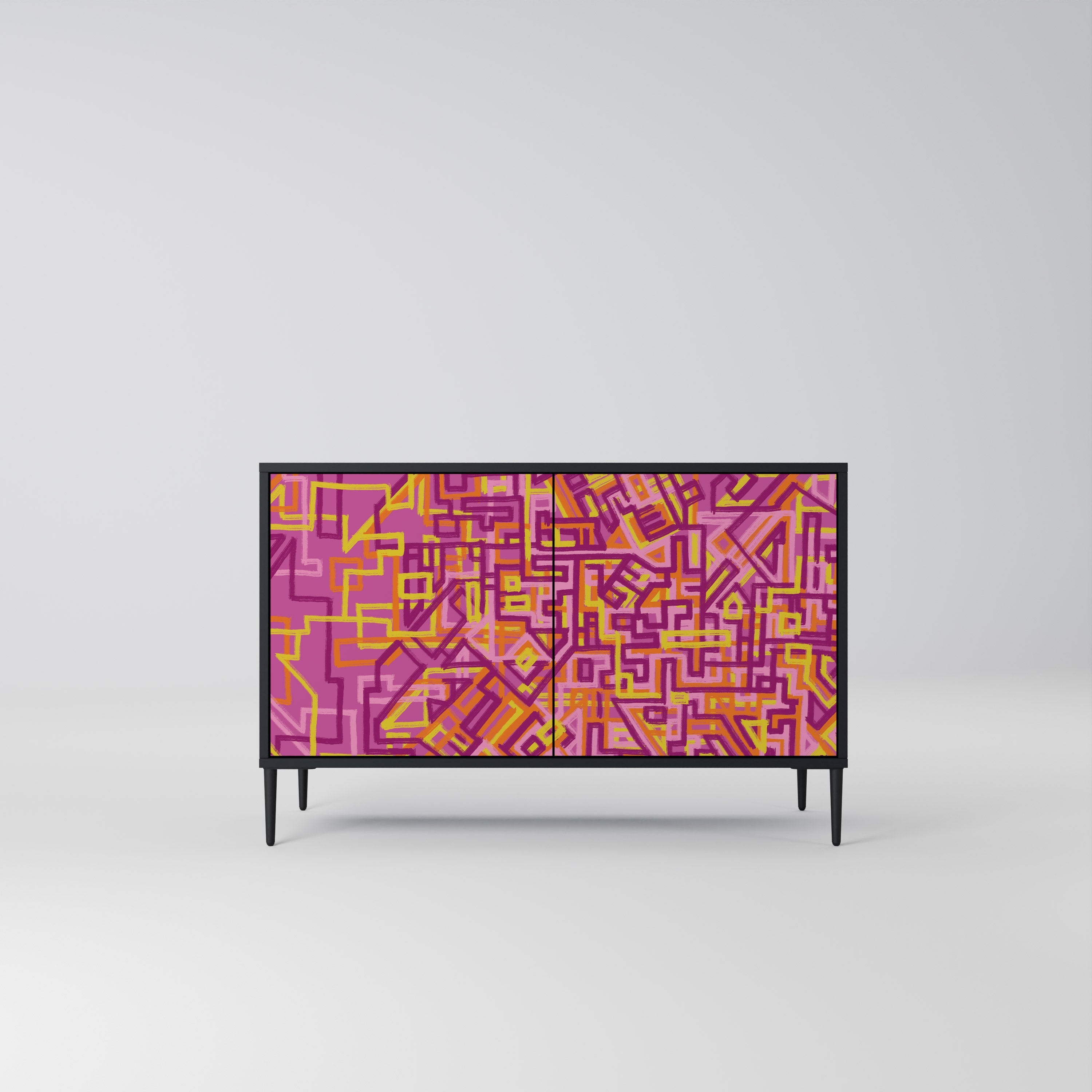 LOVELY MEMORIES 2-Door Sideboard in Black Finish