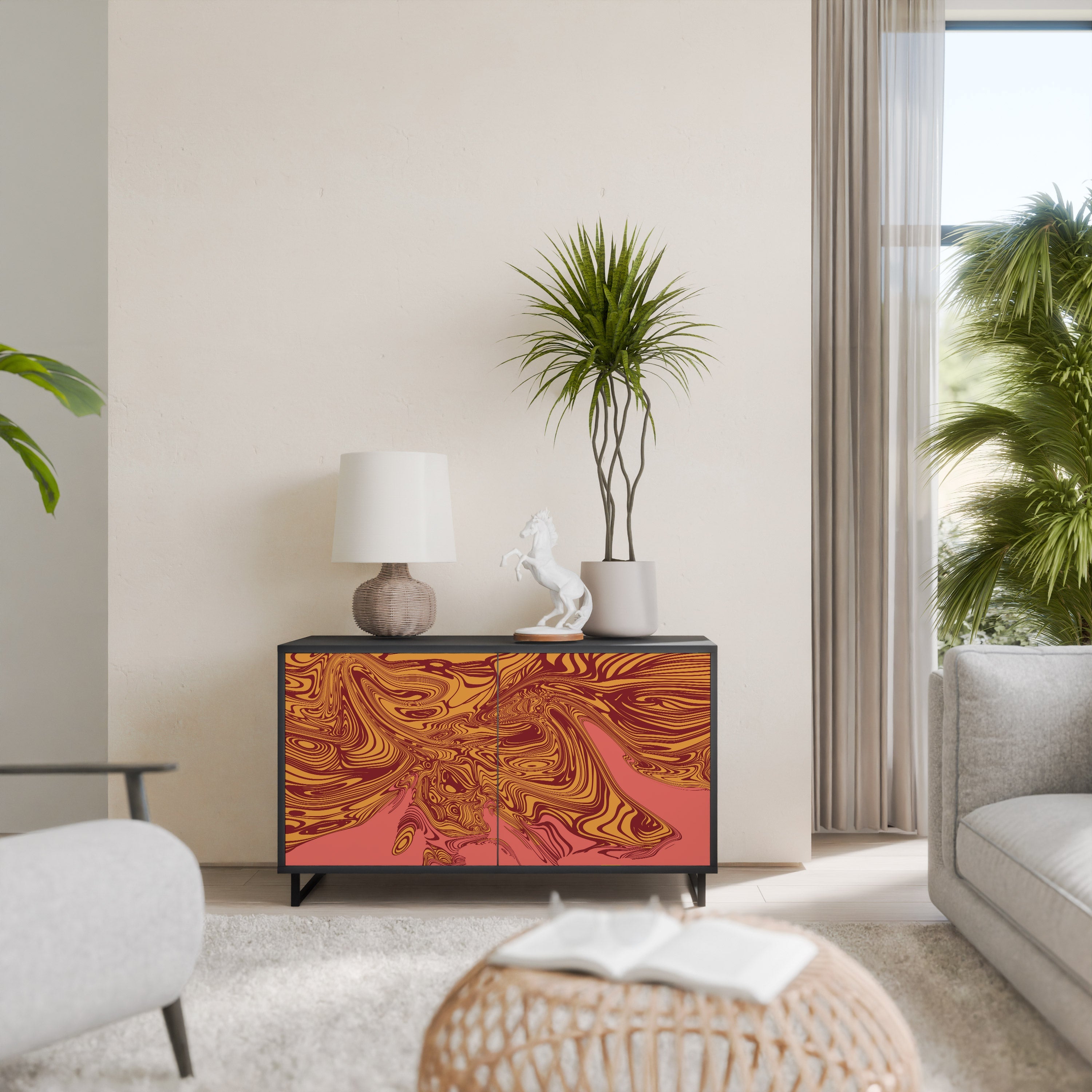 FLOATING THOUGHTS 2-Door Sideboard in Black Finish