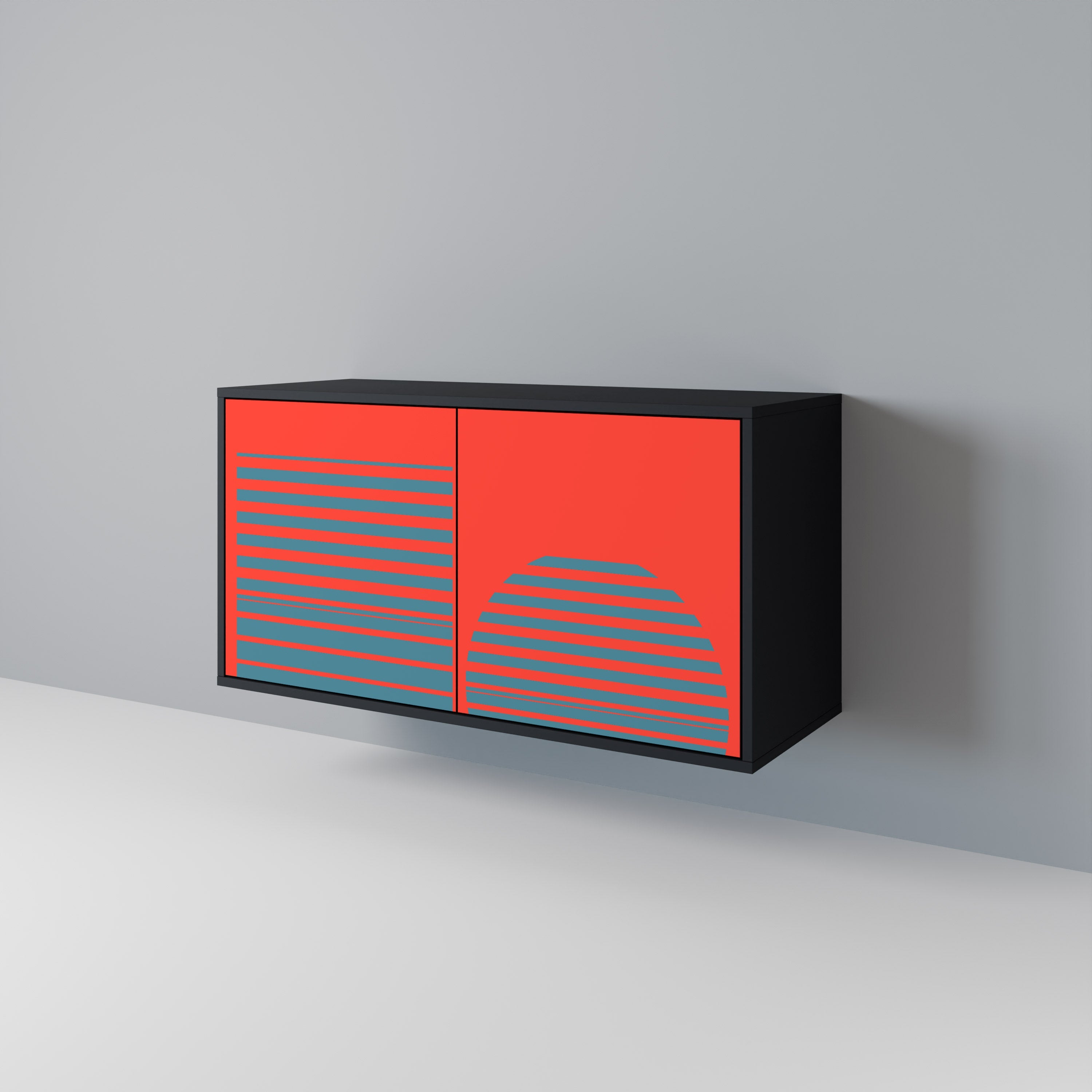 RISING GEOMETRY STARS 2-Door Sideboard in Black Finish
