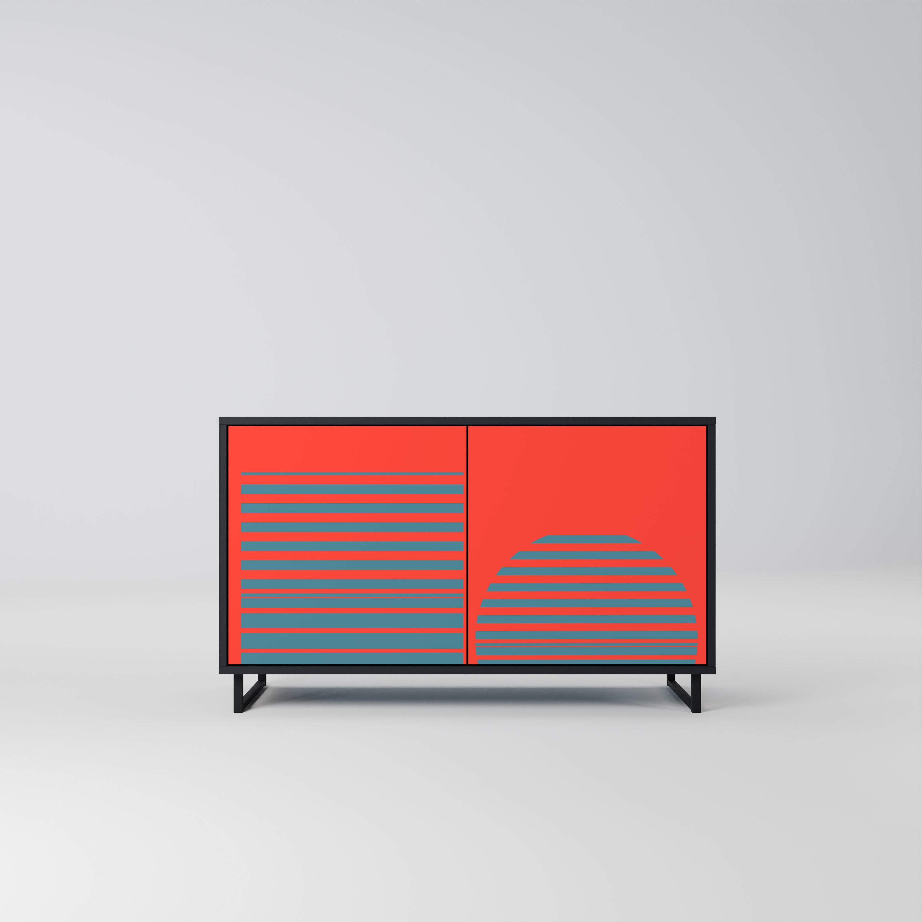 RISING GEOMETRY STARS 2-Door Sideboard in Black Finish