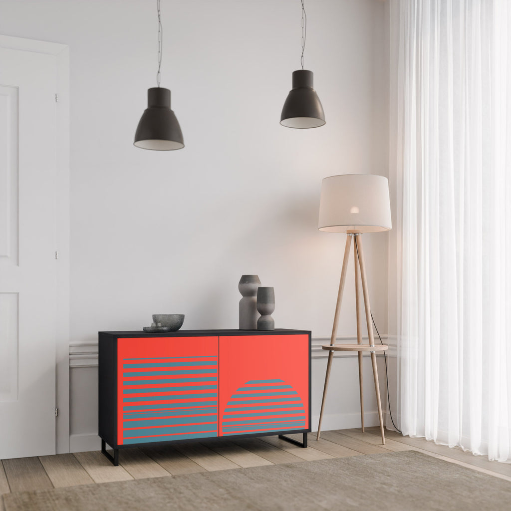 RISING GEOMETRY STARS 2-Door Sideboard in Black Finish