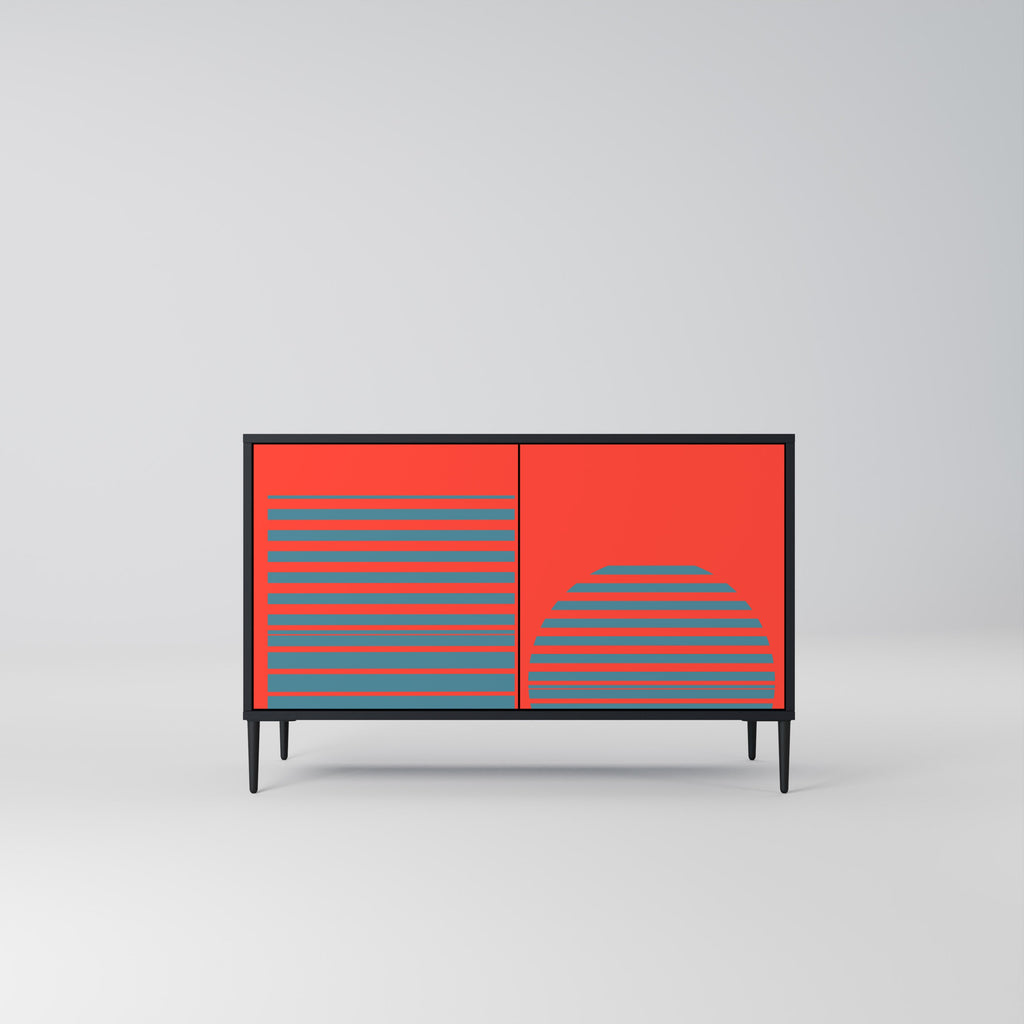 RISING GEOMETRY STARS 2-Door Sideboard in Black Finish