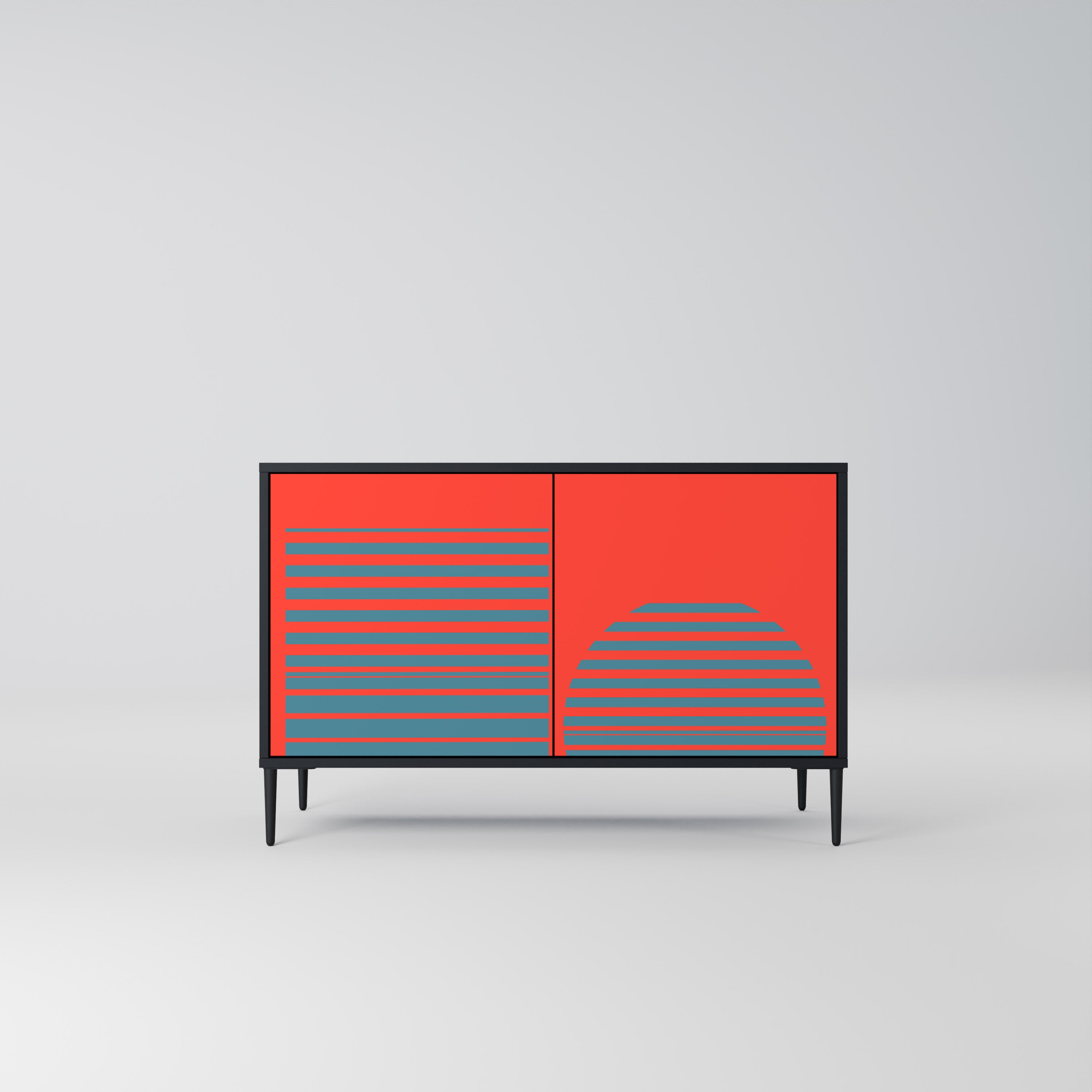 RISING GEOMETRY STARS 2-Door Sideboard in Black Finish