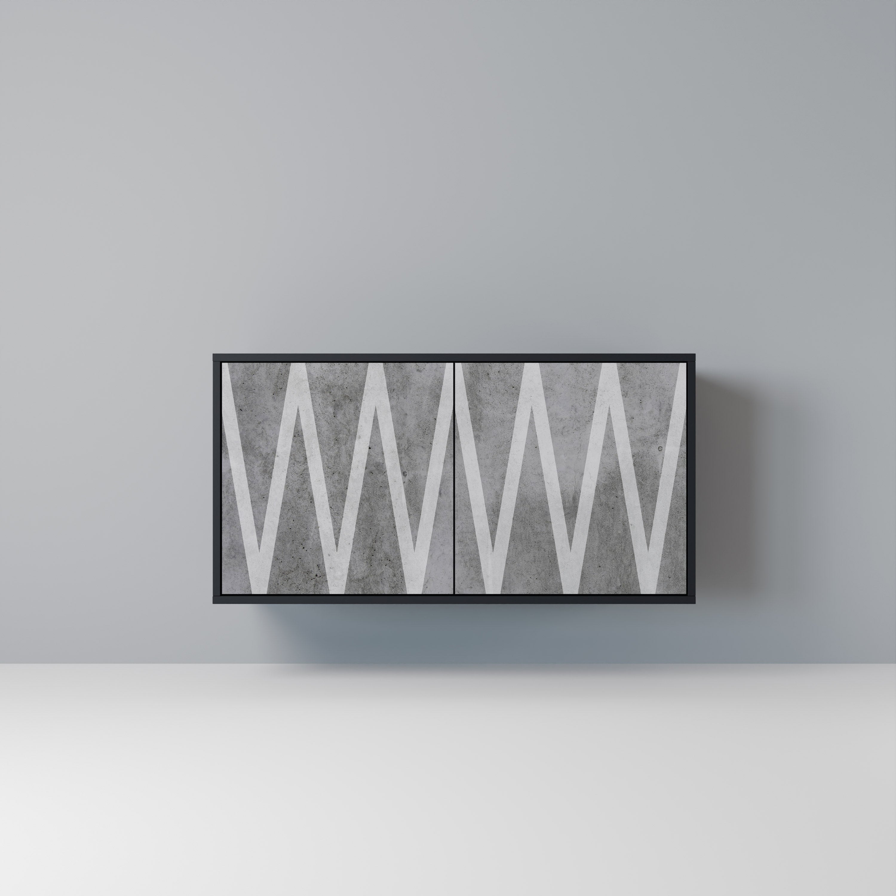 SOLID ZIG ZAG 2-Door Sideboard in Black Finish
