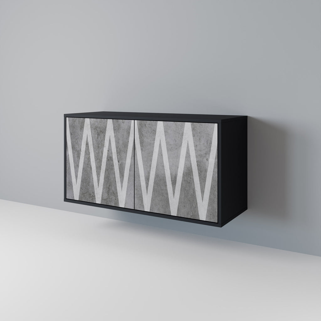 SOLID ZIG ZAG 2-Door Sideboard in Black Finish