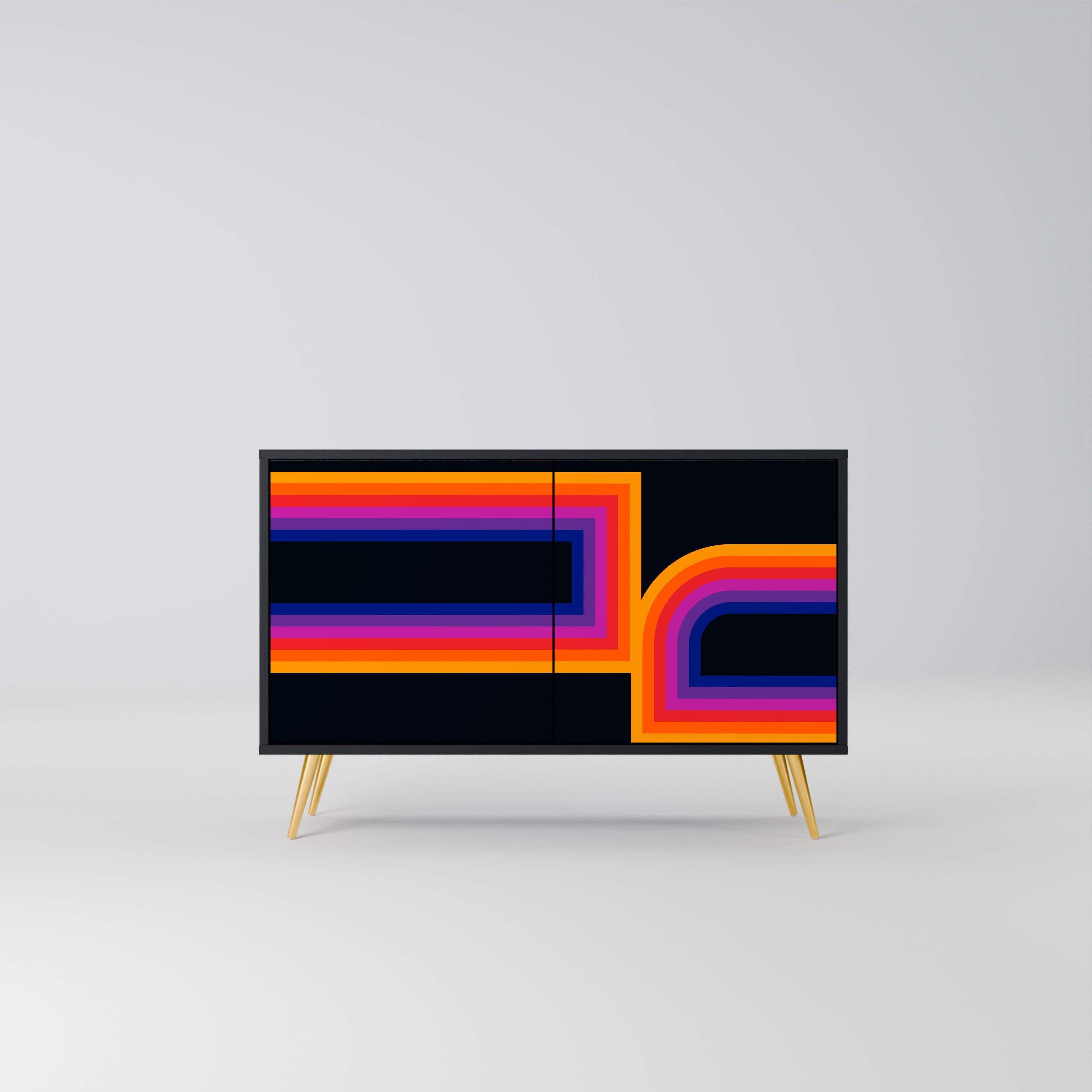 BLINDED BY THE LIGHTS 2-Door Sideboard in Black Finish