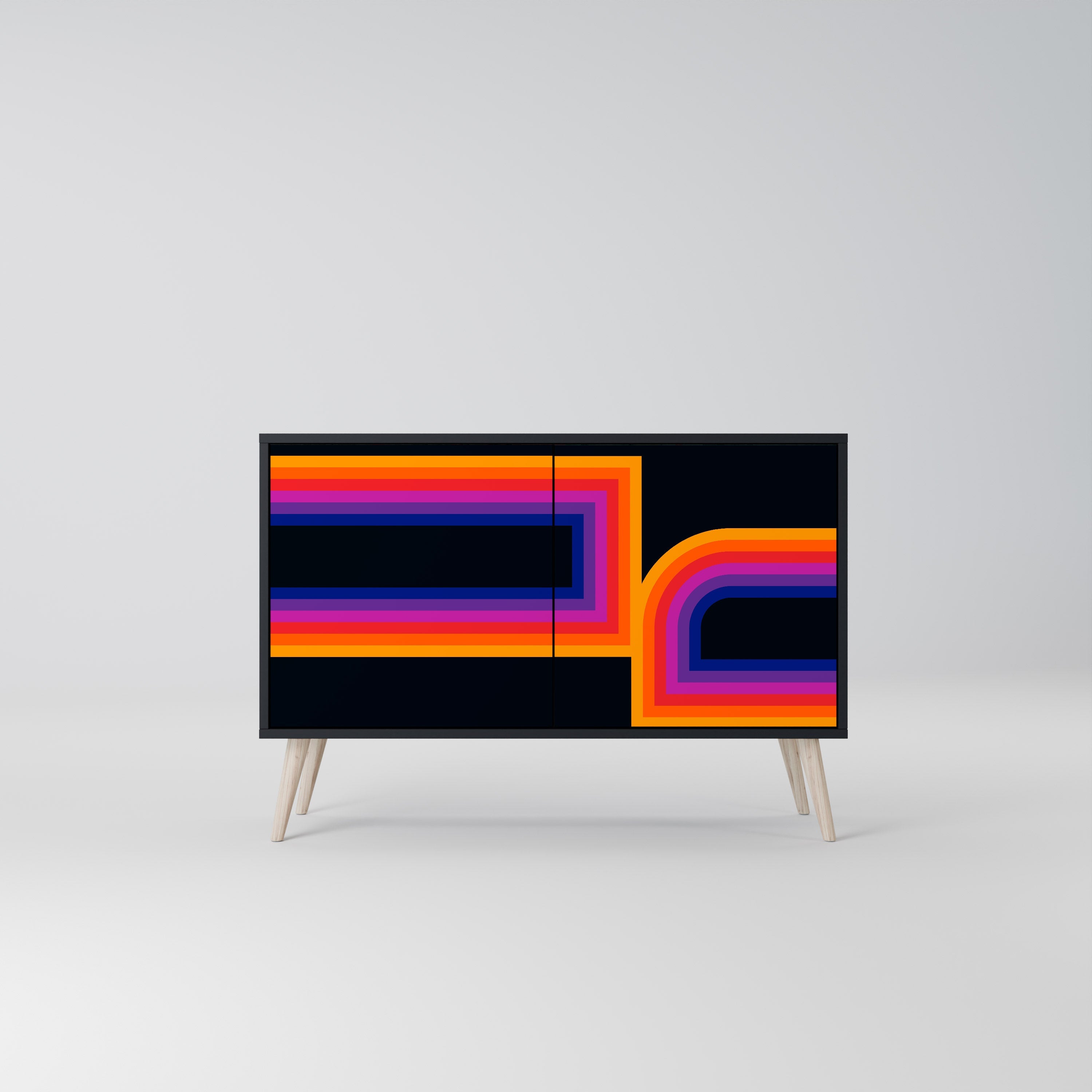 BLINDED BY THE LIGHTS 2-Door Sideboard in Black Finish