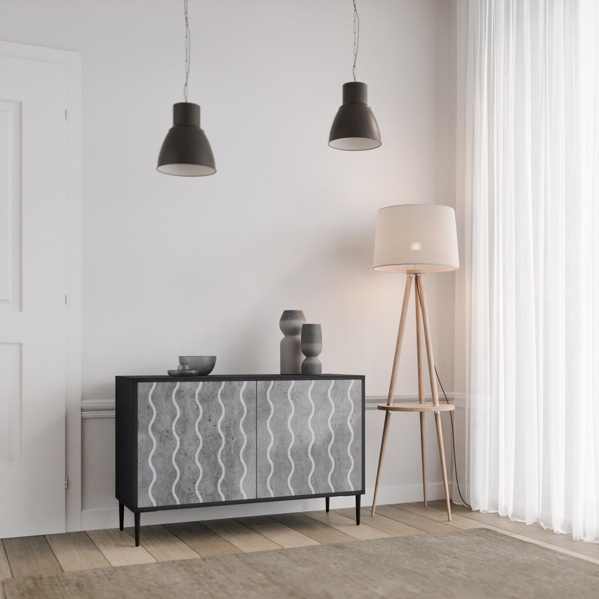 WAVES OF CONCRETE 2-Door Sideboard