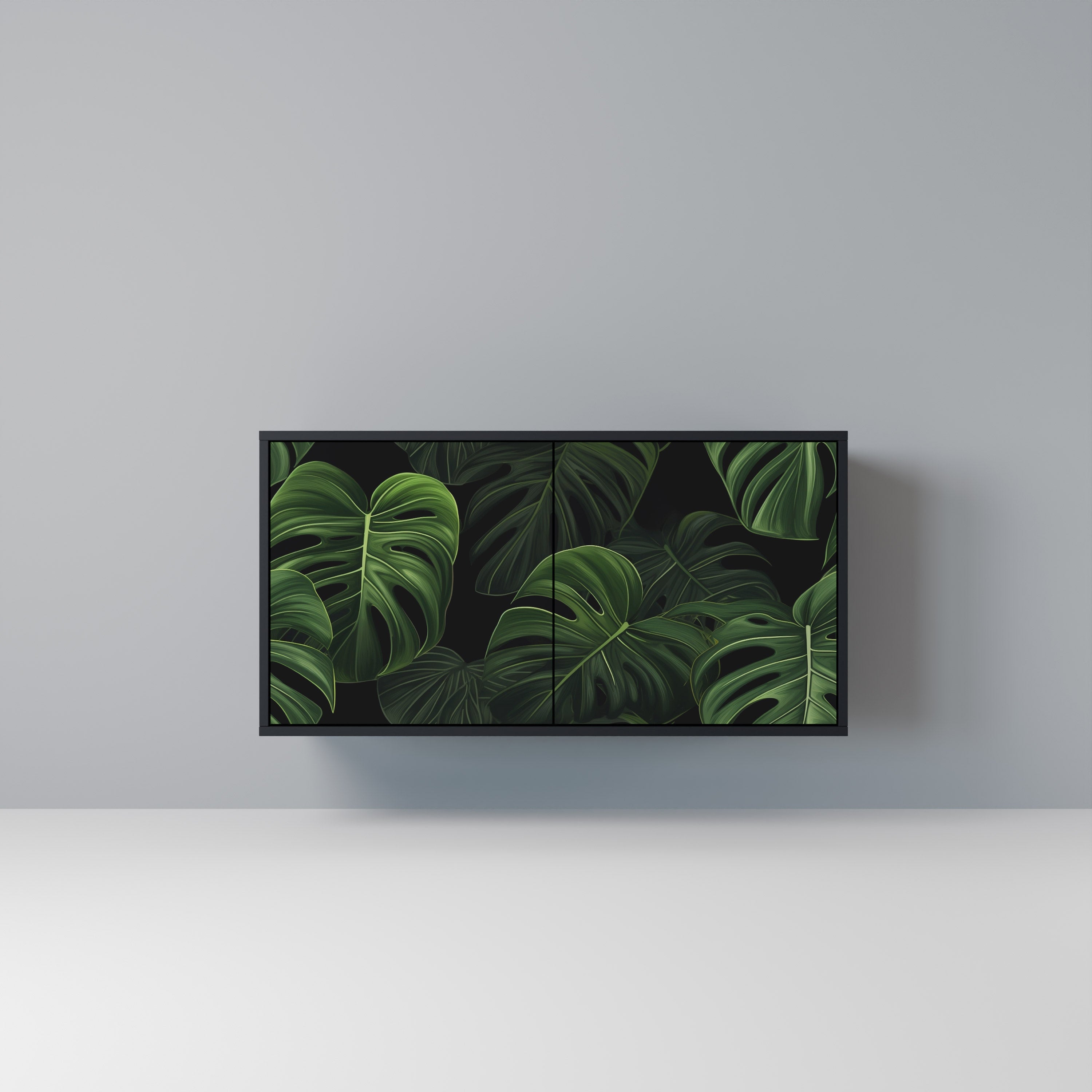 Μπουφές INFINITE MONSTERA με 2 πόρτες σε μαύρο φινίρισμα