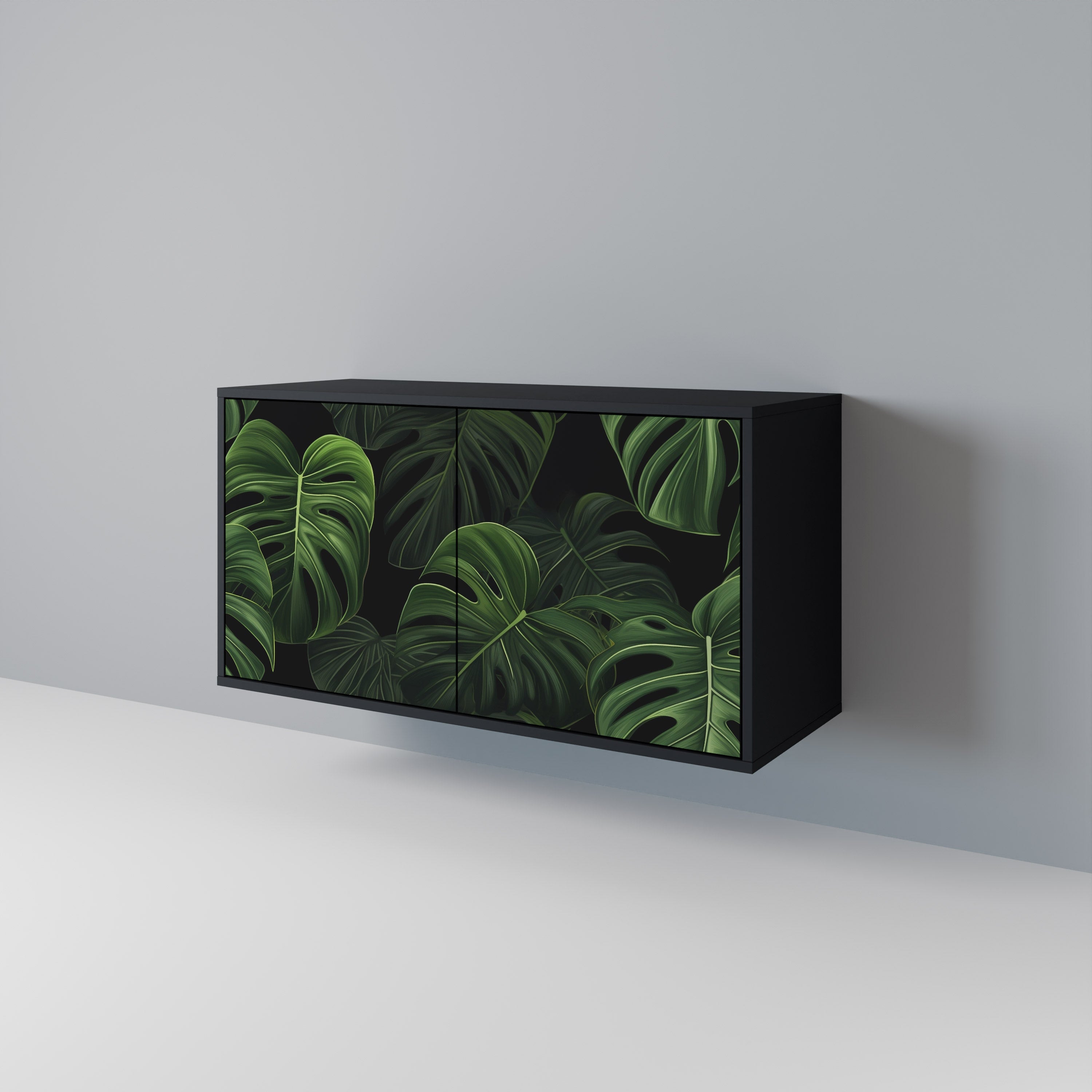 Μπουφές INFINITE MONSTERA με 2 πόρτες σε μαύρο φινίρισμα