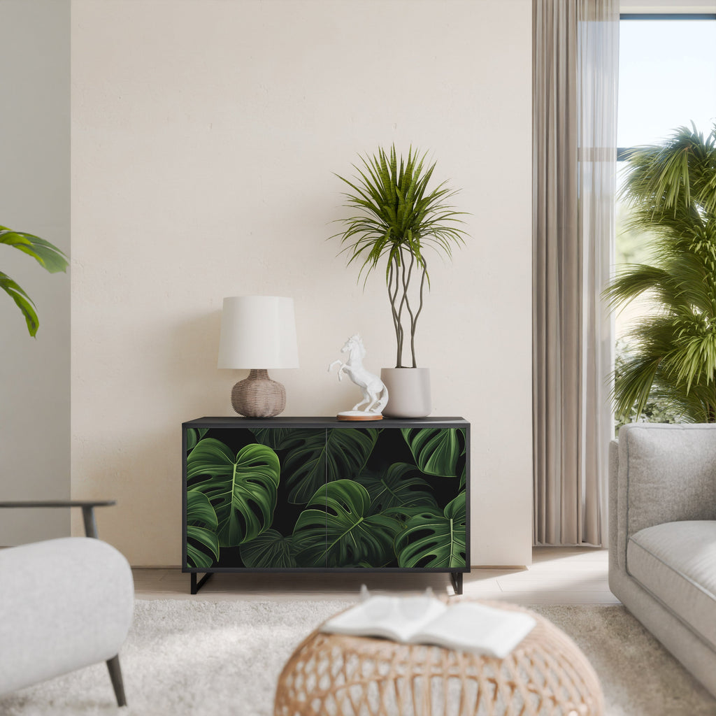 INFINITE MONSTERA 2-Door Sideboard in Black Finish