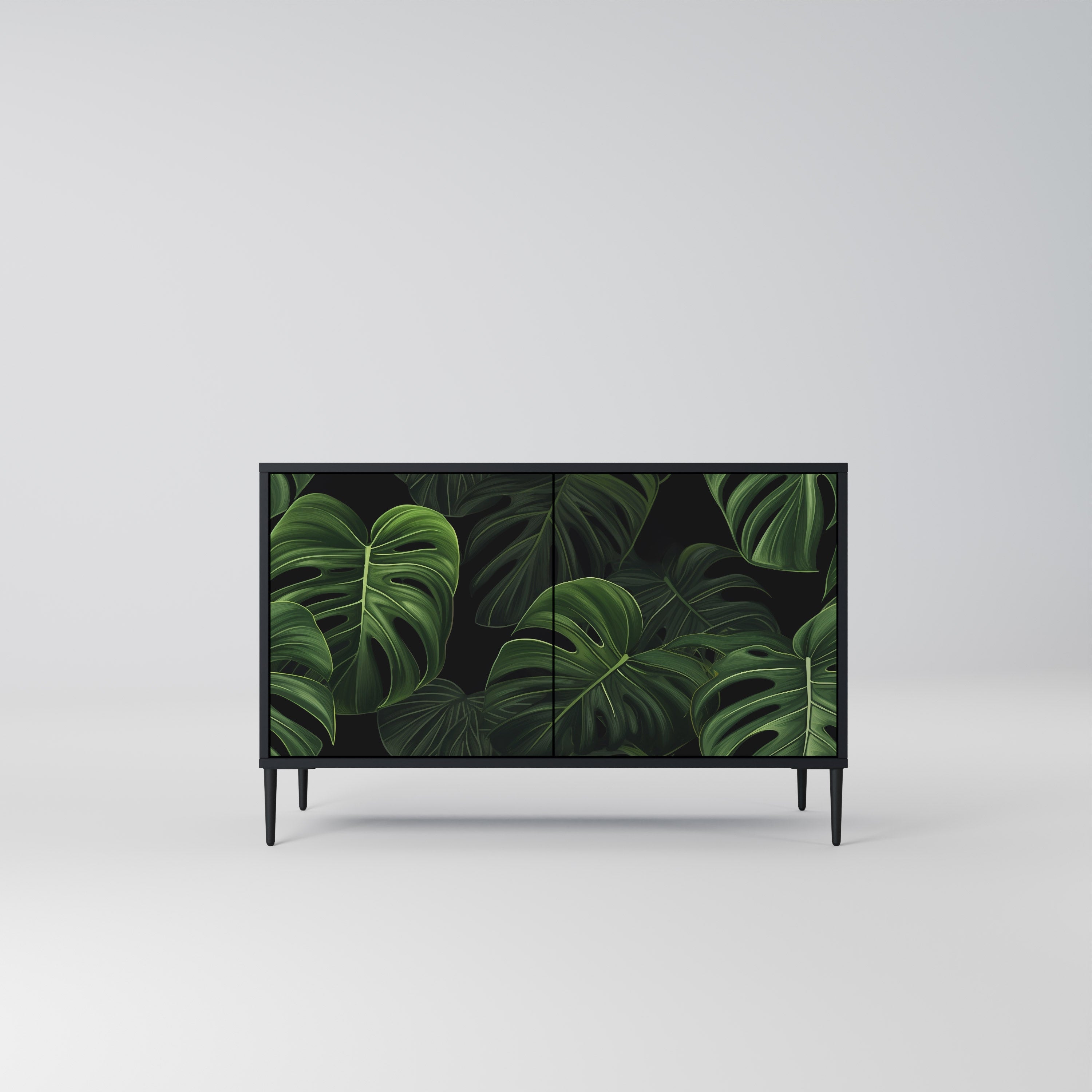 Μπουφές INFINITE MONSTERA με 2 πόρτες σε μαύρο φινίρισμα