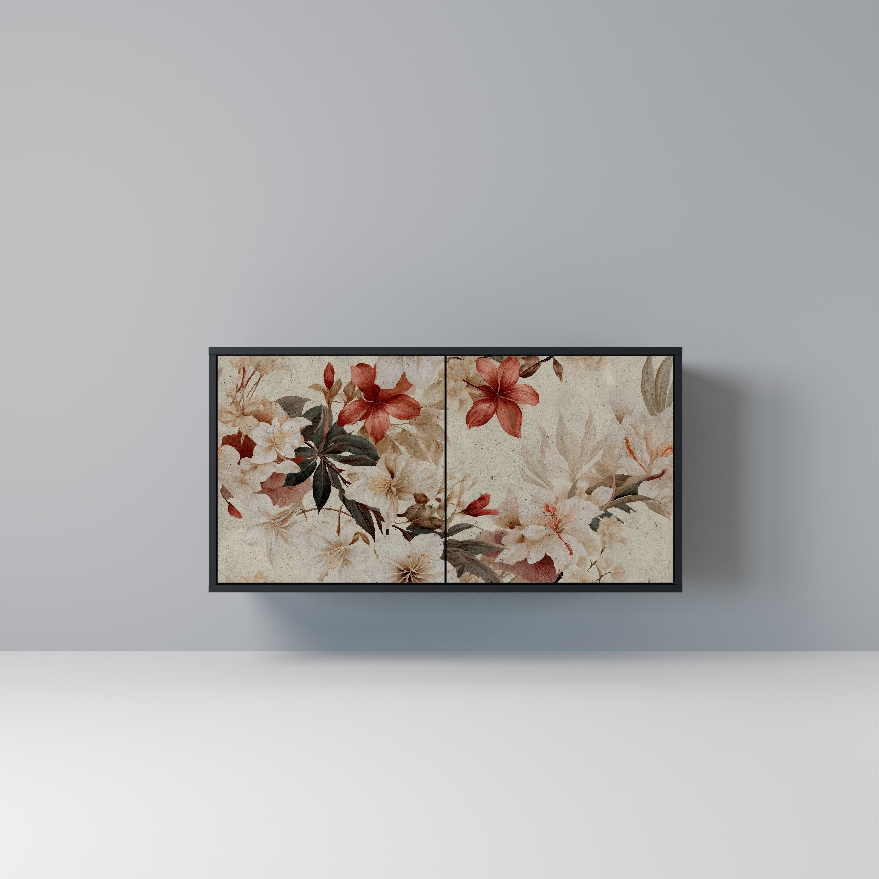 PETAL HARMONY Μπουφές με 2 Πόρτες σε Μαύρο Φινίρισμα