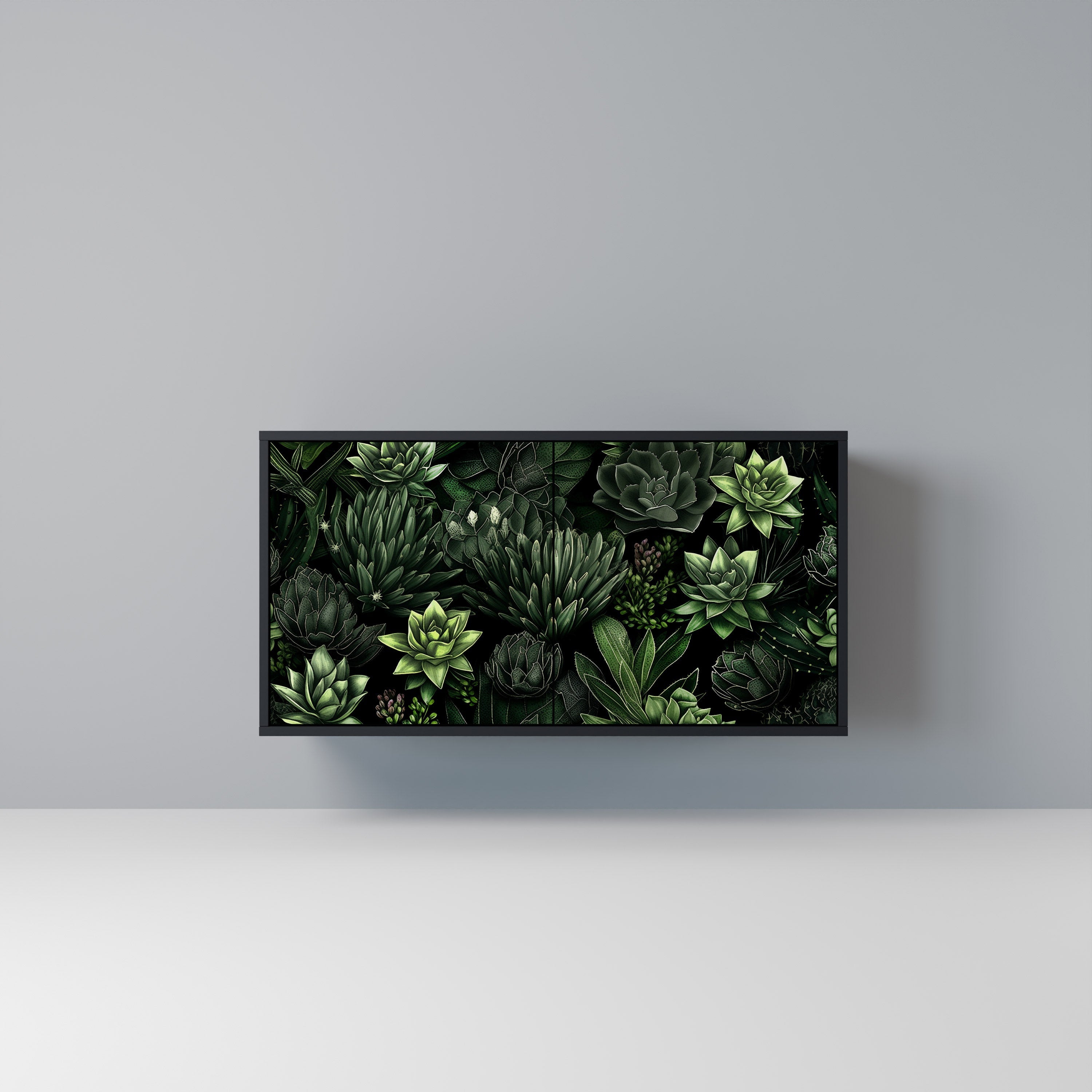Μπουφές SUCCULENT JUNGLE με 2 πόρτες σε μαύρο φινίρισμα