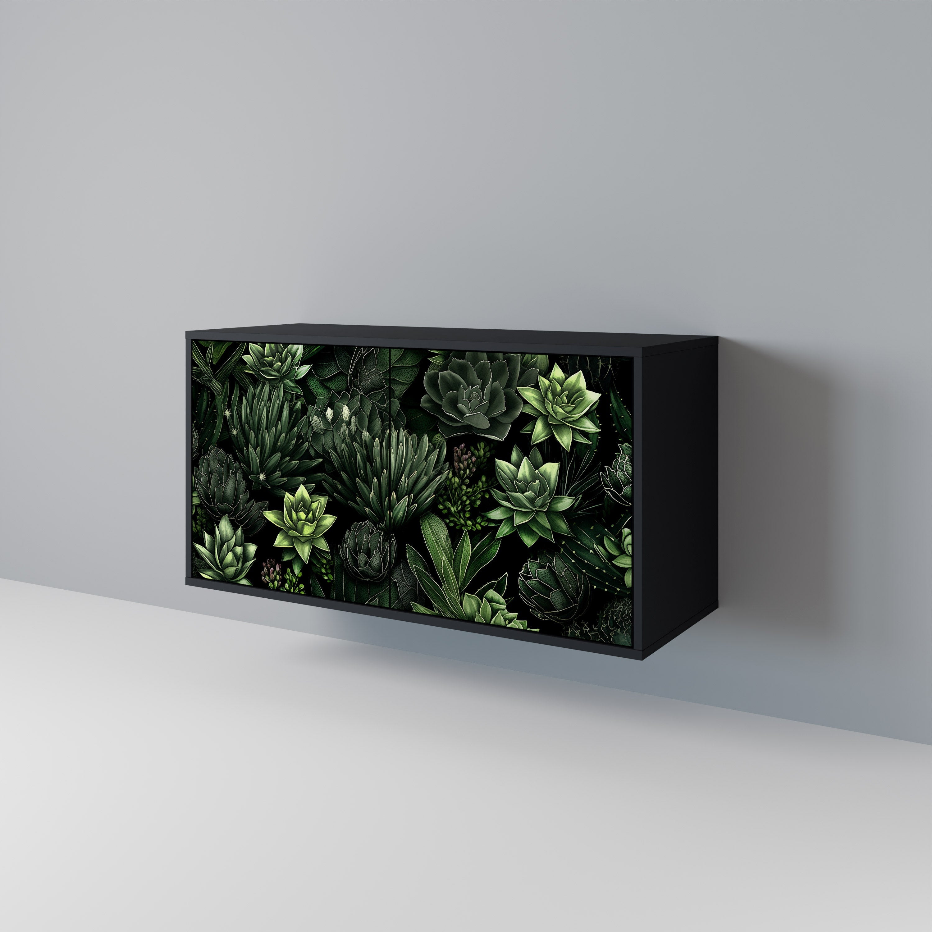 Μπουφές SUCCULENT JUNGLE με 2 πόρτες σε μαύρο φινίρισμα