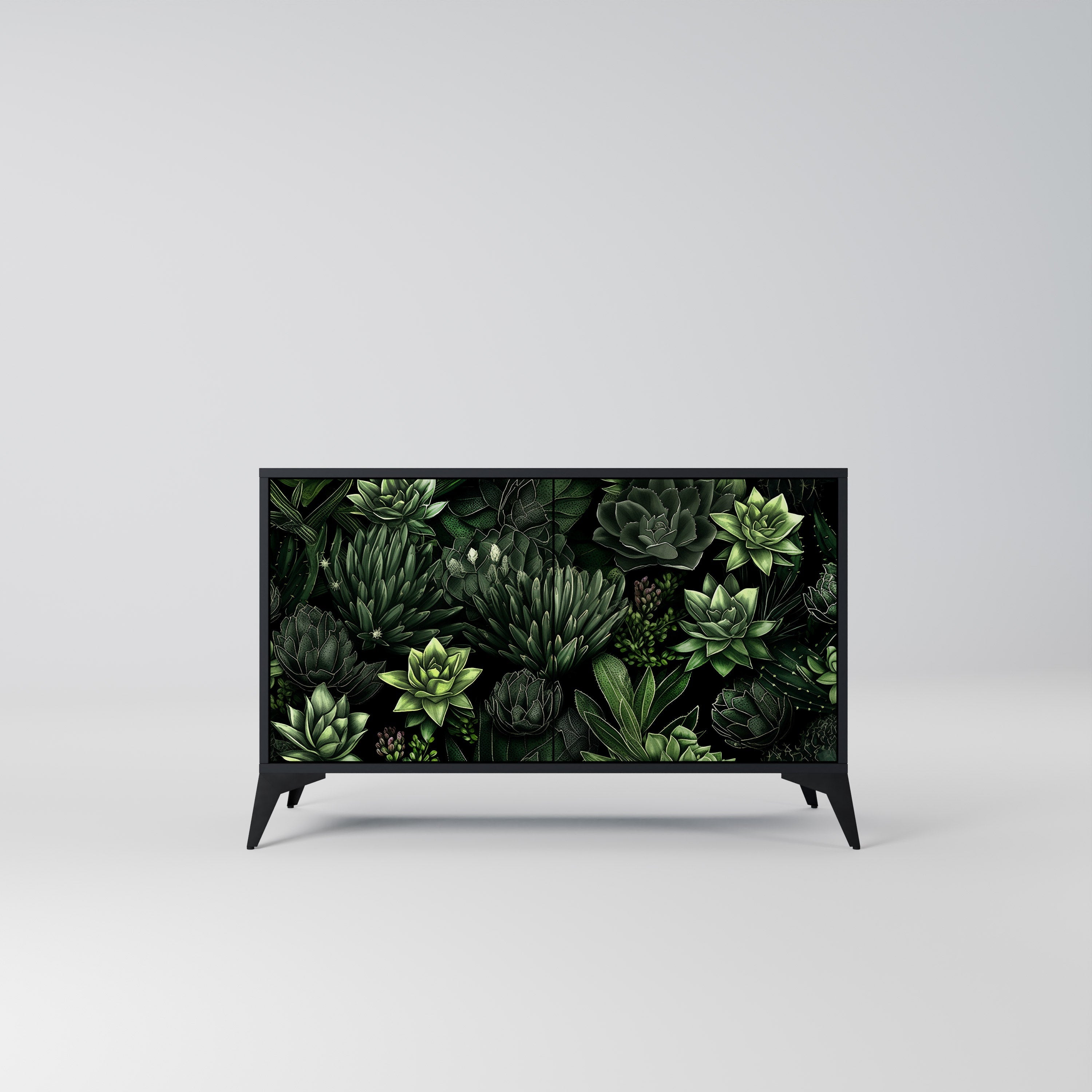 Μπουφές SUCCULENT JUNGLE με 2 πόρτες σε μαύρο φινίρισμα