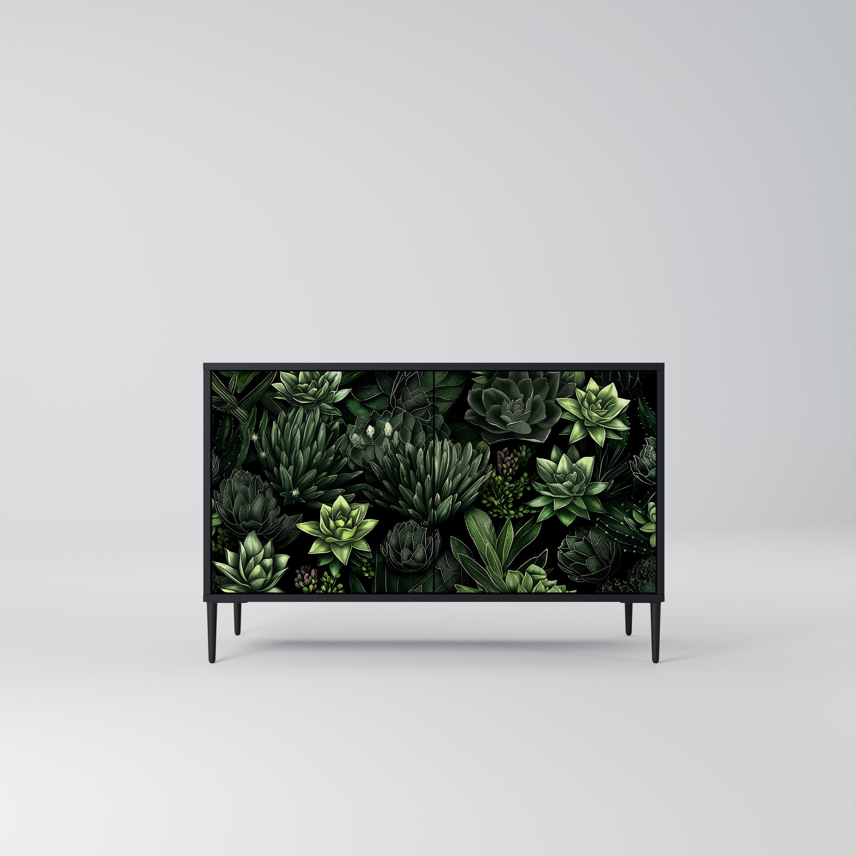 Μπουφές SUCCULENT JUNGLE με 2 πόρτες σε μαύρο φινίρισμα