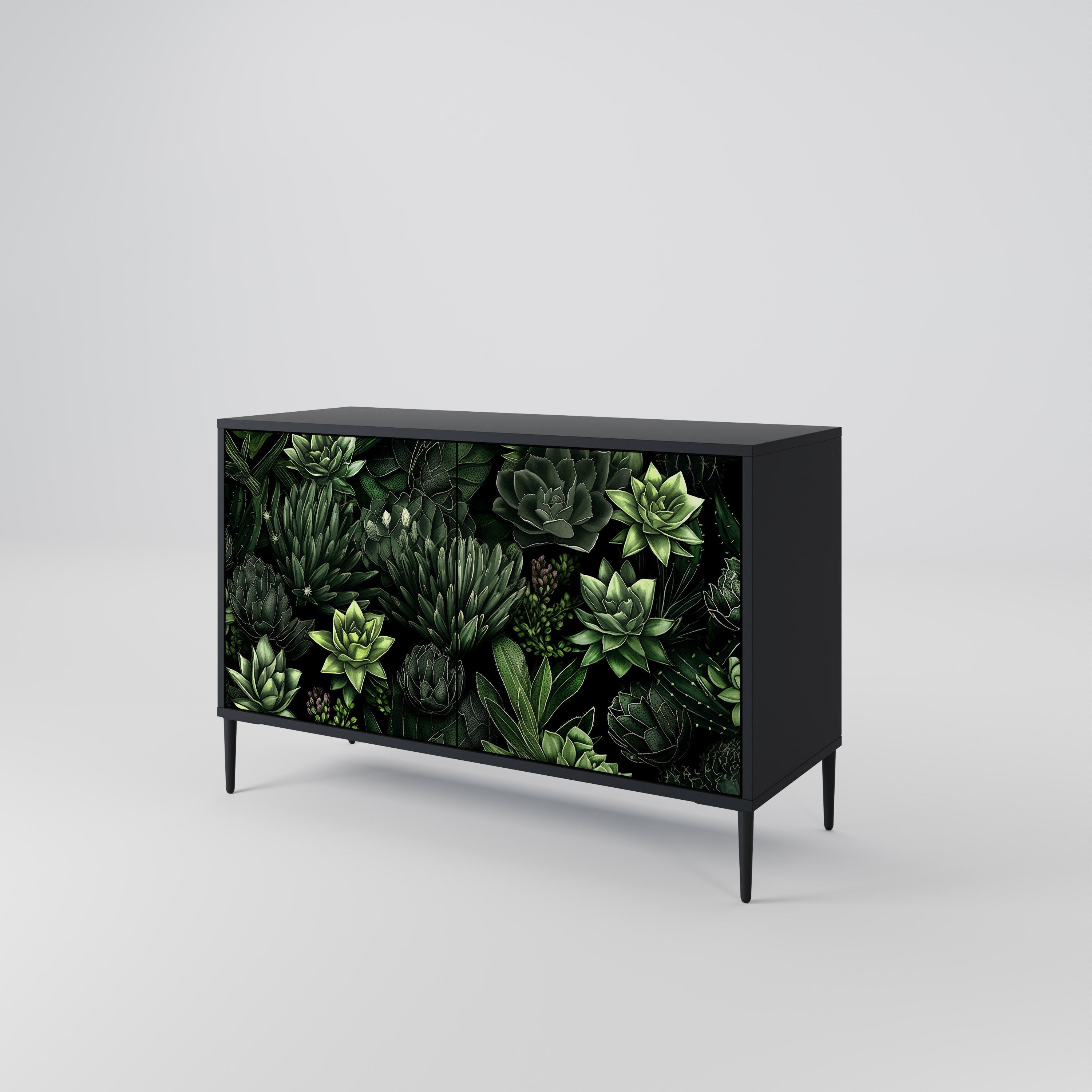 Μπουφές SUCCULENT JUNGLE με 2 πόρτες σε μαύρο φινίρισμα