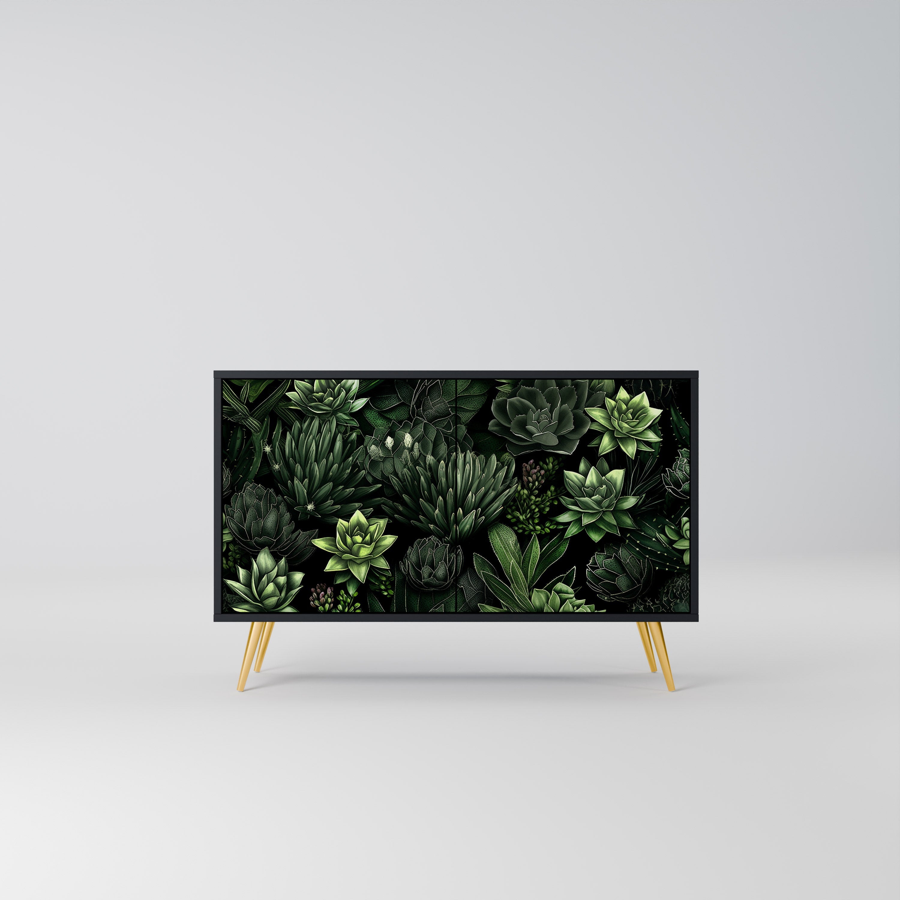 Μπουφές SUCCULENT JUNGLE με 2 πόρτες σε μαύρο φινίρισμα