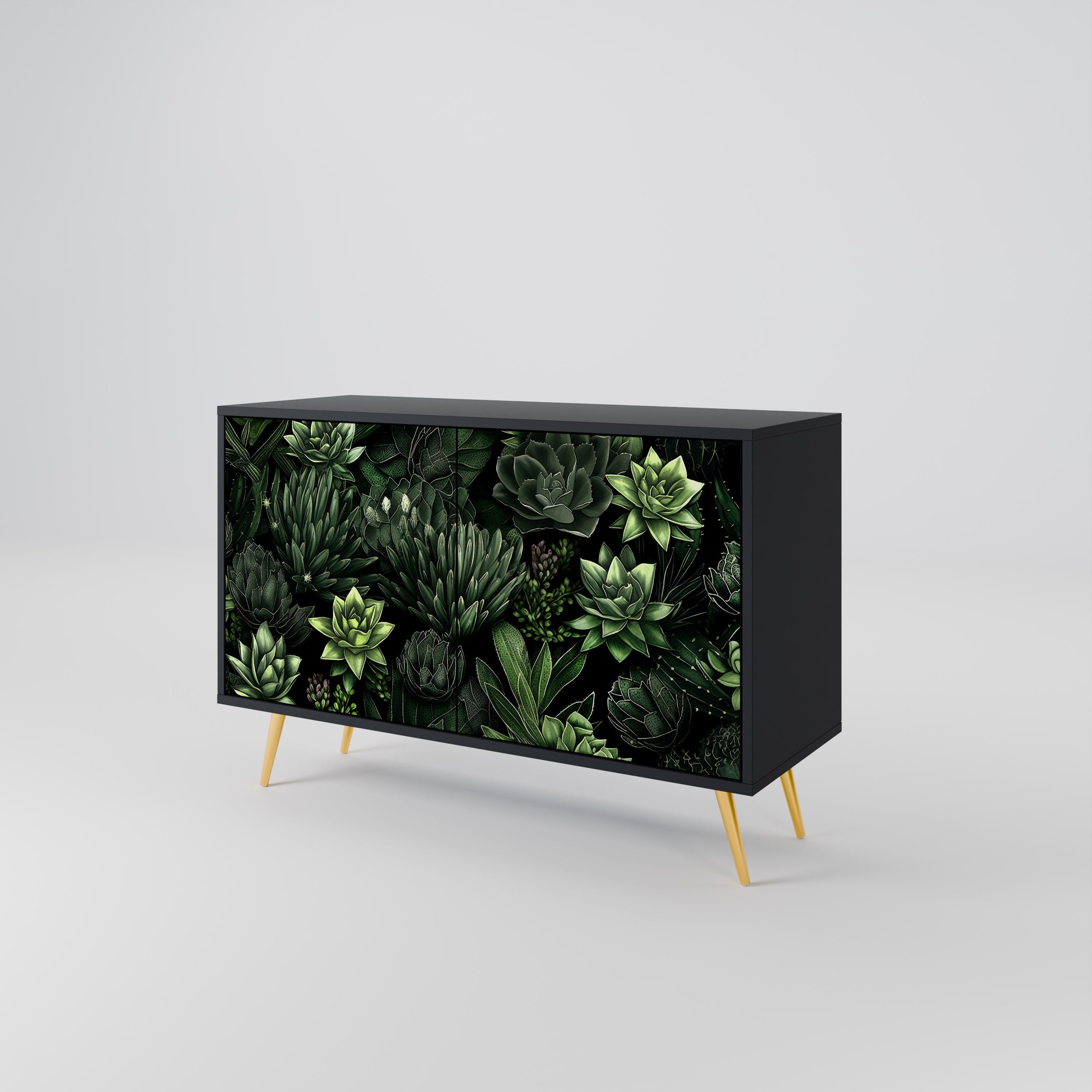 Μπουφές SUCCULENT JUNGLE με 2 πόρτες σε μαύρο φινίρισμα