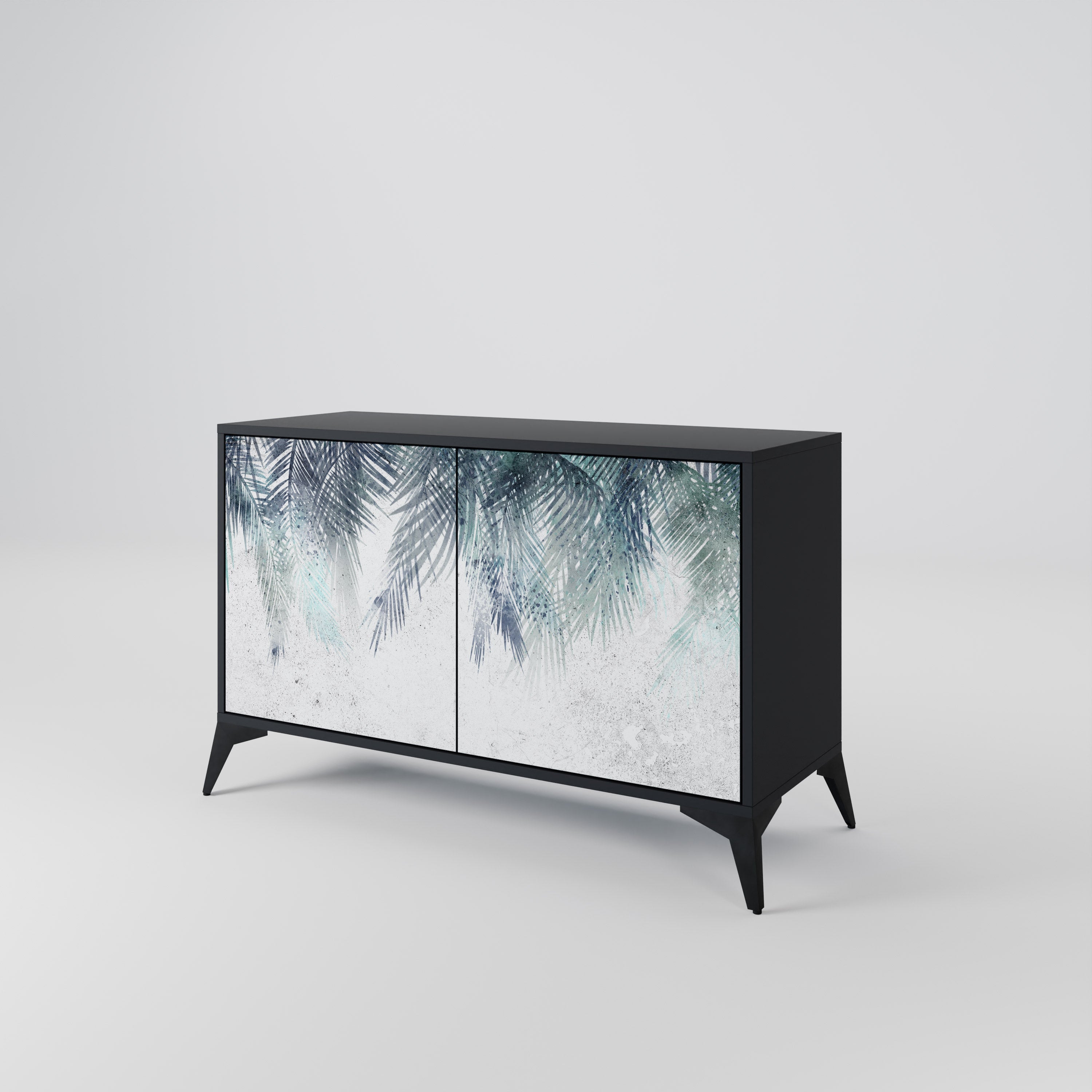 Μπουφές PALM VEIL με 2 πόρτες σε μαύρο φινίρισμα