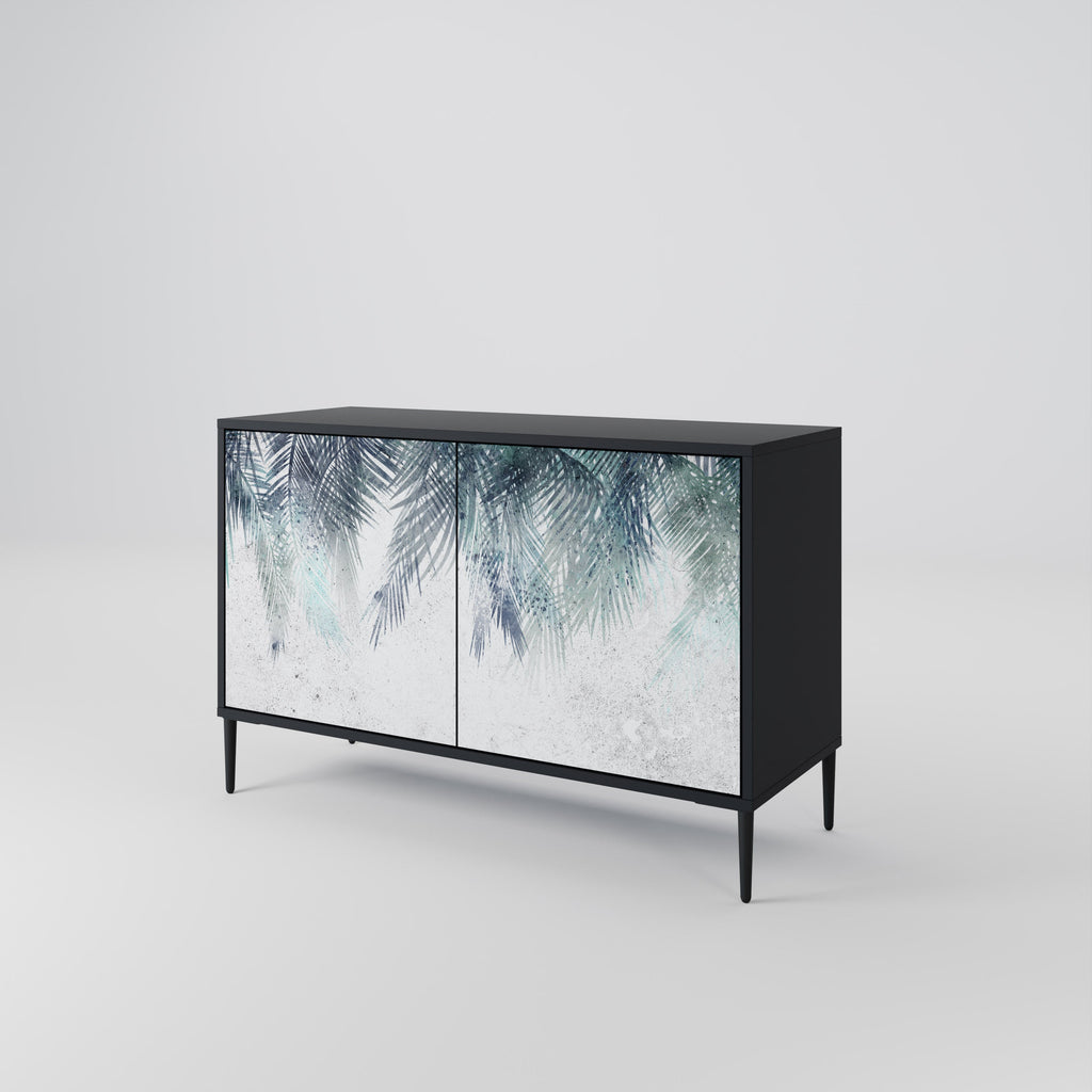 Μπουφές PALM VEIL με 2 πόρτες σε μαύρο φινίρισμα
