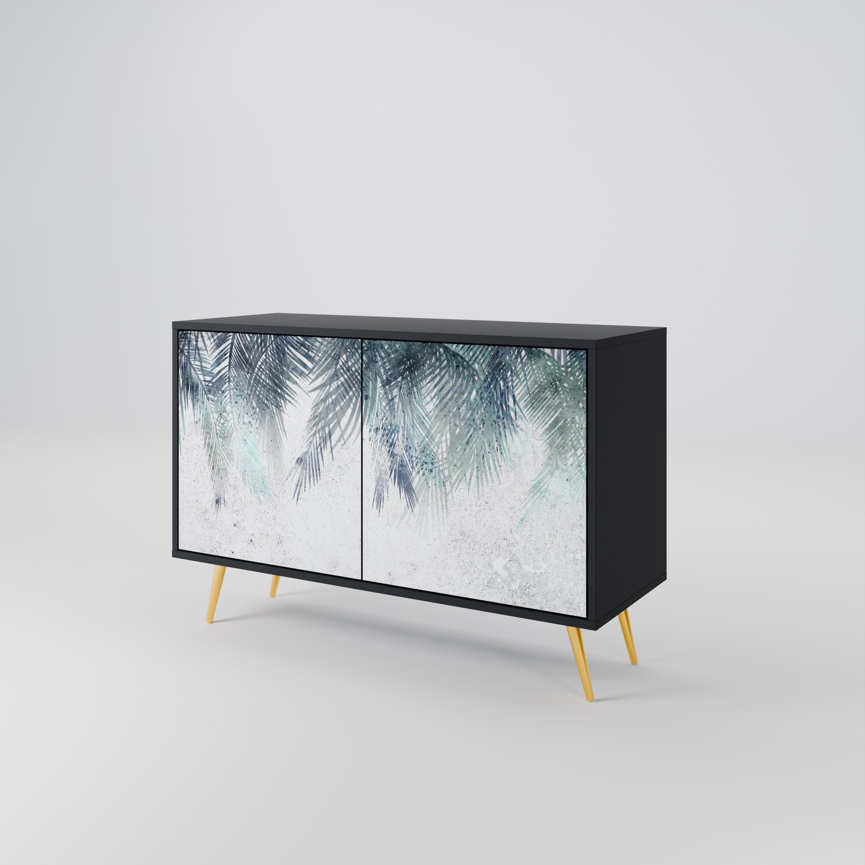 Μπουφές PALM VEIL με 2 πόρτες σε μαύρο φινίρισμα