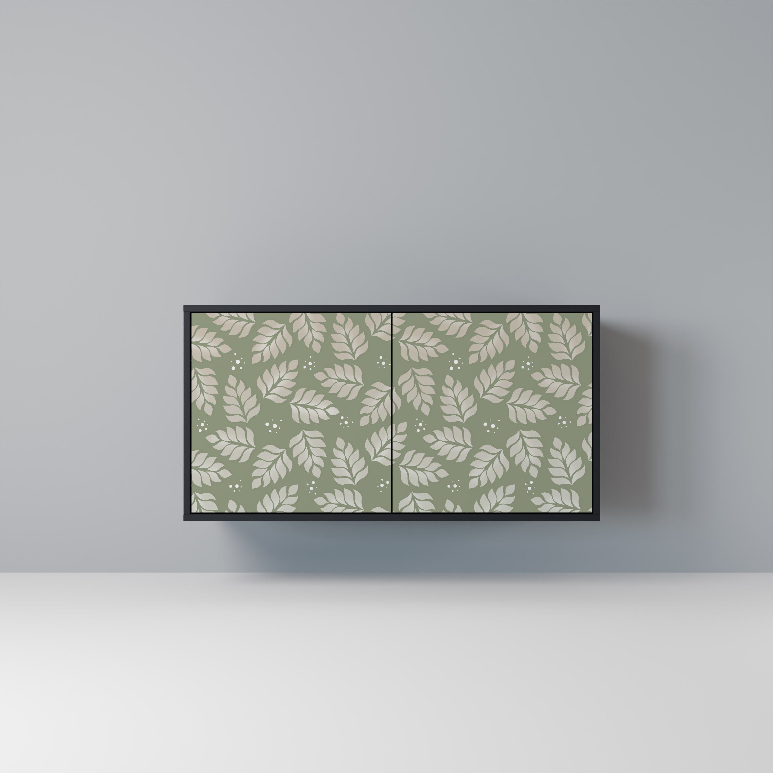 Μπουφές 2 θυρών LEAVES ON GREEN σε μαύρο φινίρισμα