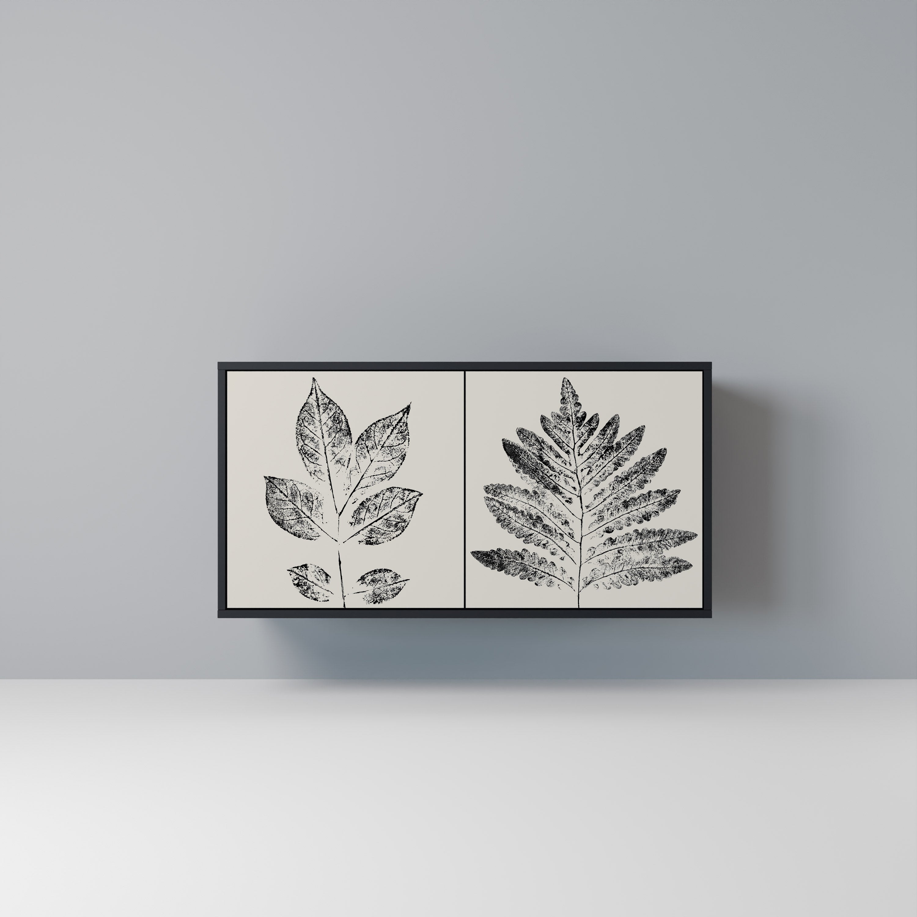 Μπουφές LEAFY STAMPS με 2 πόρτες σε μαύρο φινίρισμα