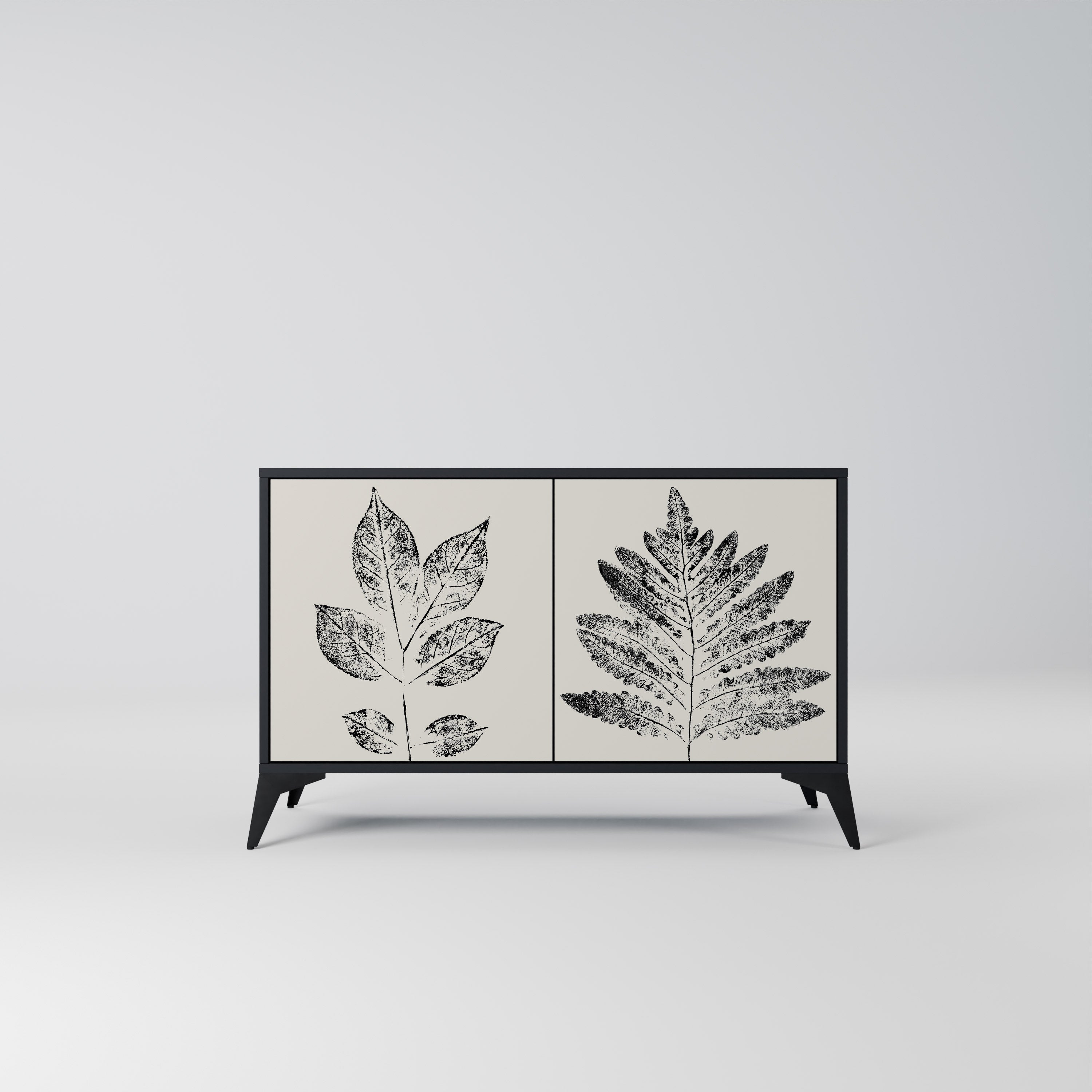 Μπουφές LEAFY STAMPS με 2 πόρτες σε μαύρο φινίρισμα