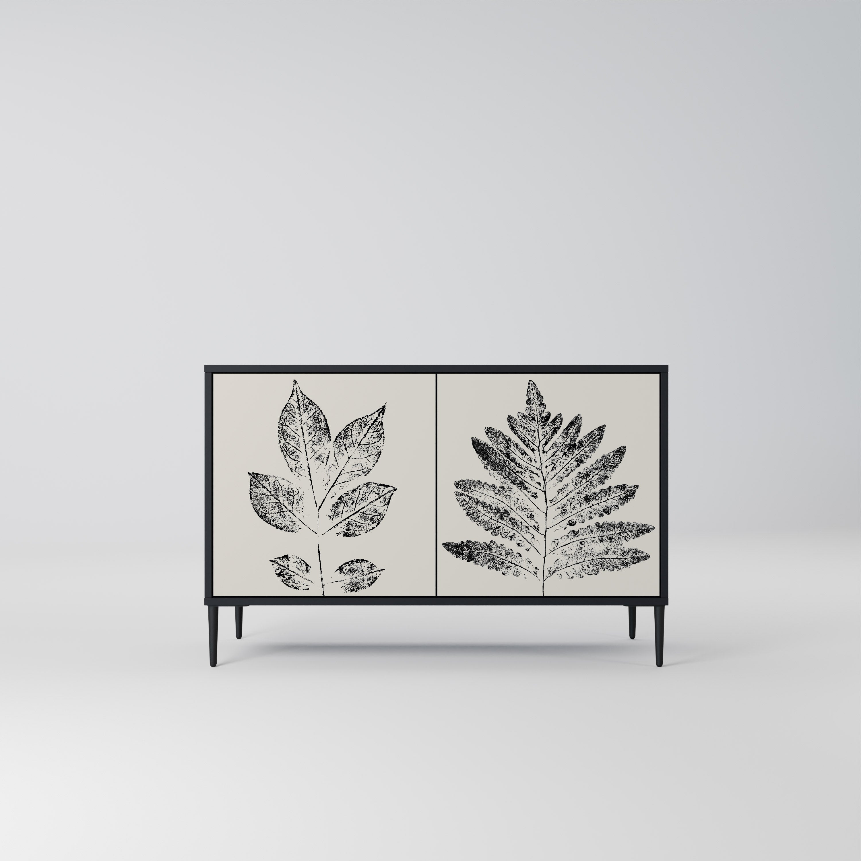Μπουφές LEAFY STAMPS με 2 πόρτες σε μαύρο φινίρισμα