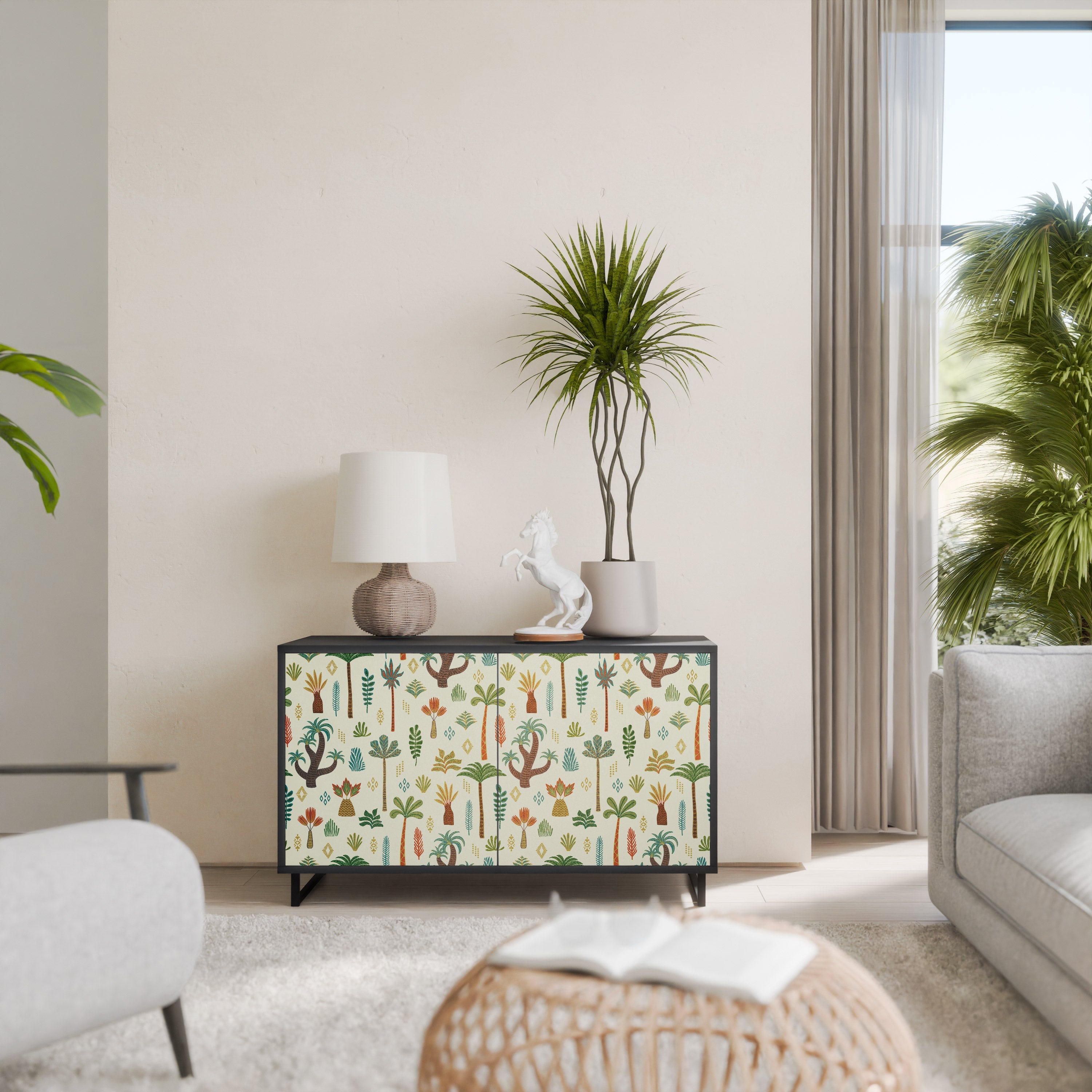 Μπουφές PALM SPRING 2 πορτών σε μαύρο φινίρισμα