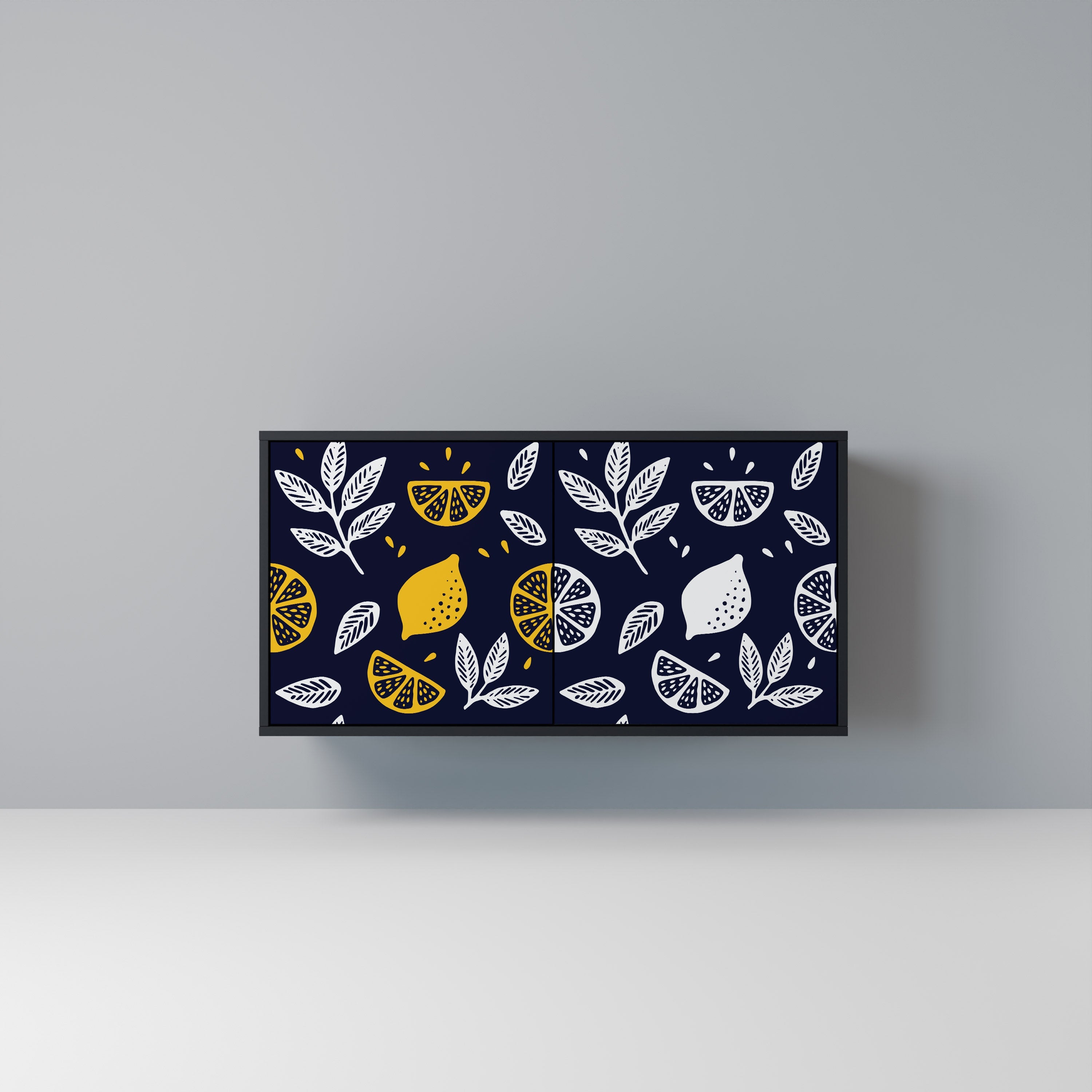 CITRUS BLACK AND WHITE Μπουφές με 2 πόρτες σε μαύρο φινίρισμα