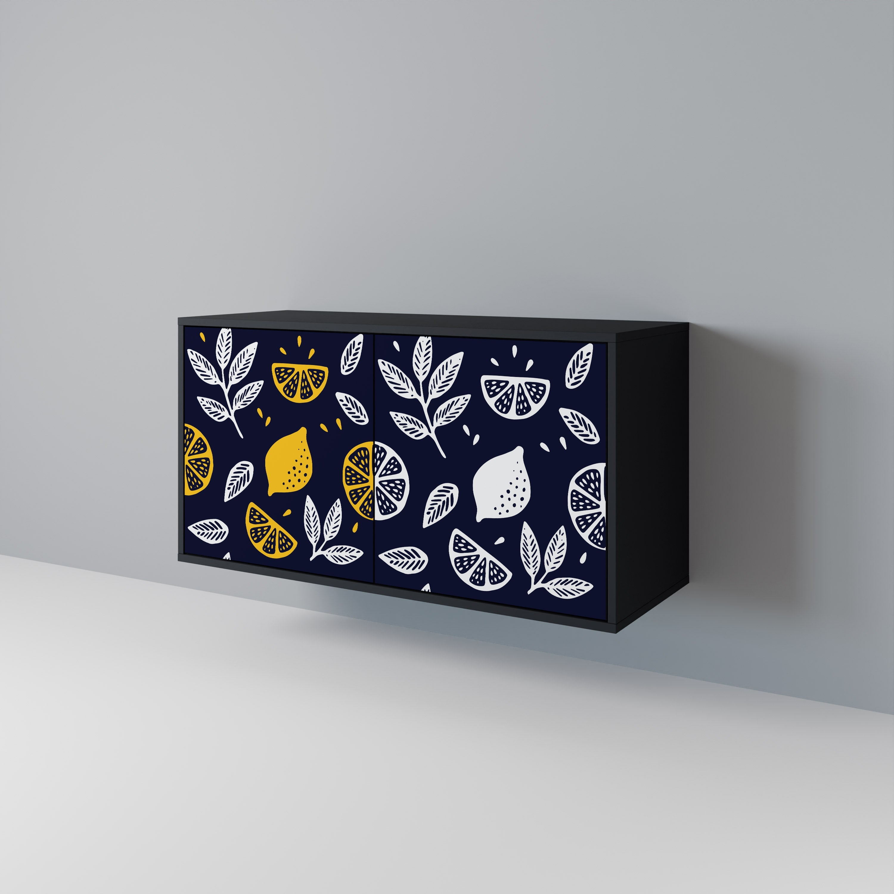 CITRUS BLACK AND WHITE Μπουφές με 2 πόρτες σε μαύρο φινίρισμα