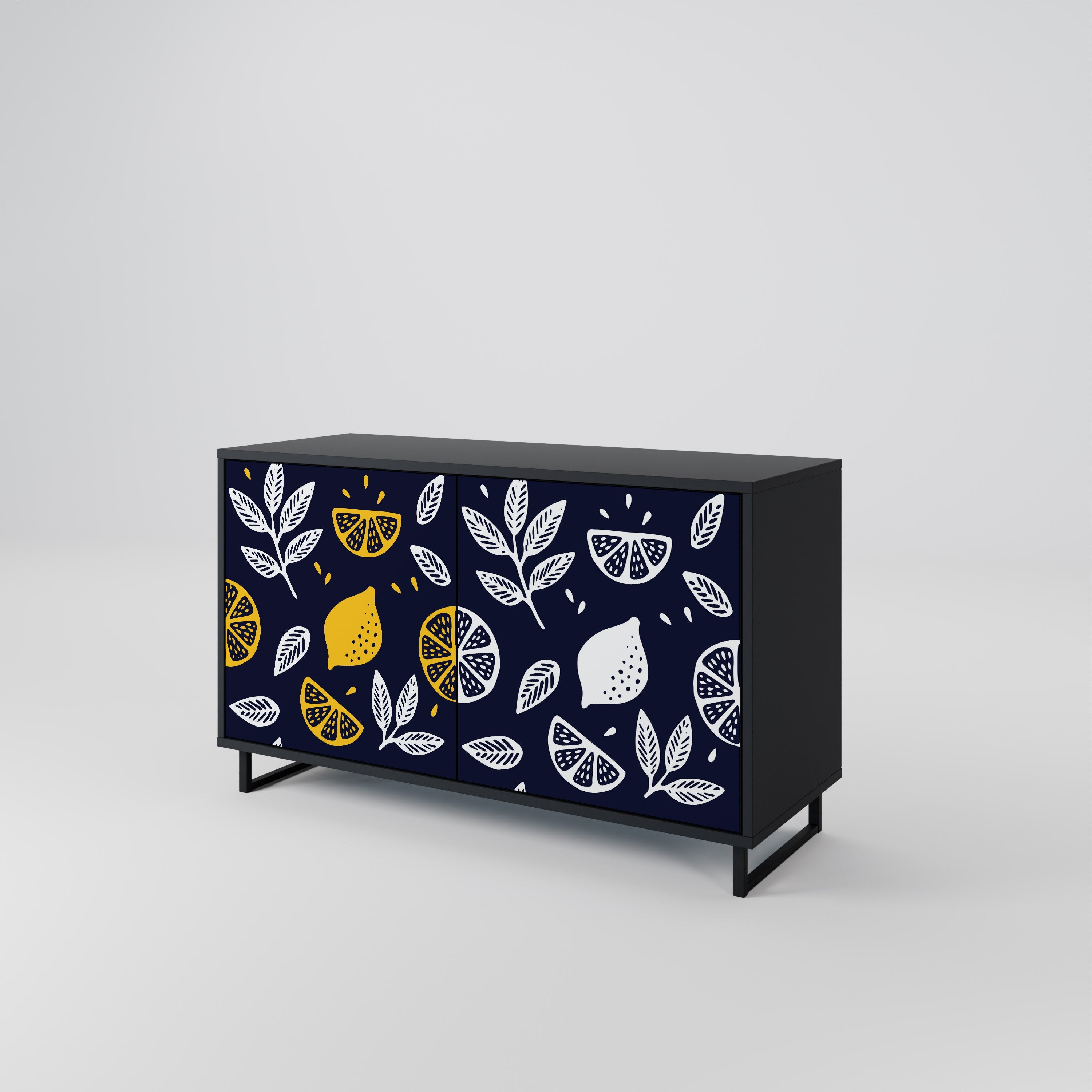 CITRUS BLACK AND WHITE Μπουφές με 2 πόρτες σε μαύρο φινίρισμα