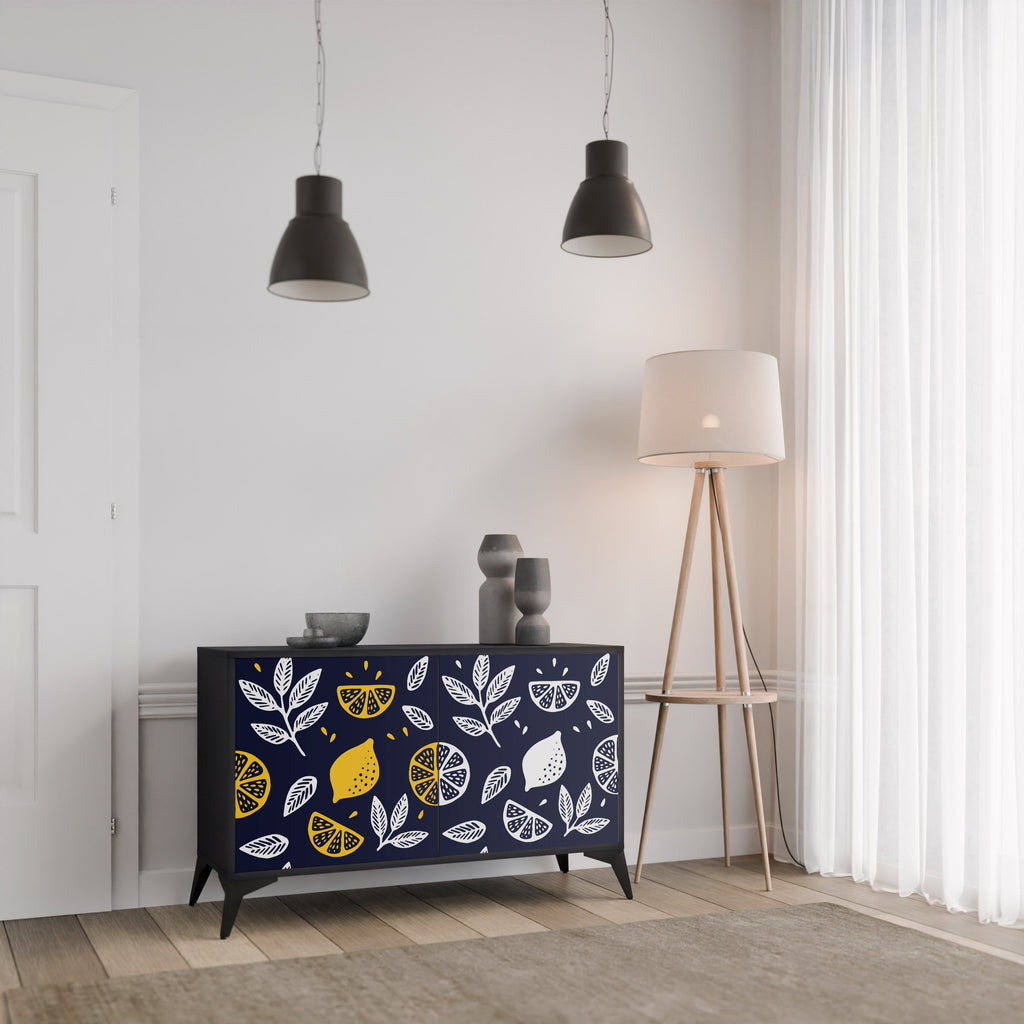 CITRUS BLACK AND WHITE Μπουφές με 2 πόρτες σε μαύρο φινίρισμα