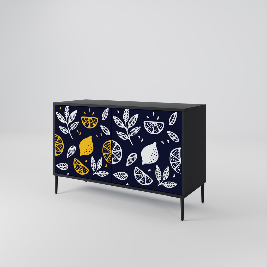 CITRUS BLACK AND WHITE Μπουφές με 2 πόρτες σε μαύρο φινίρισμα