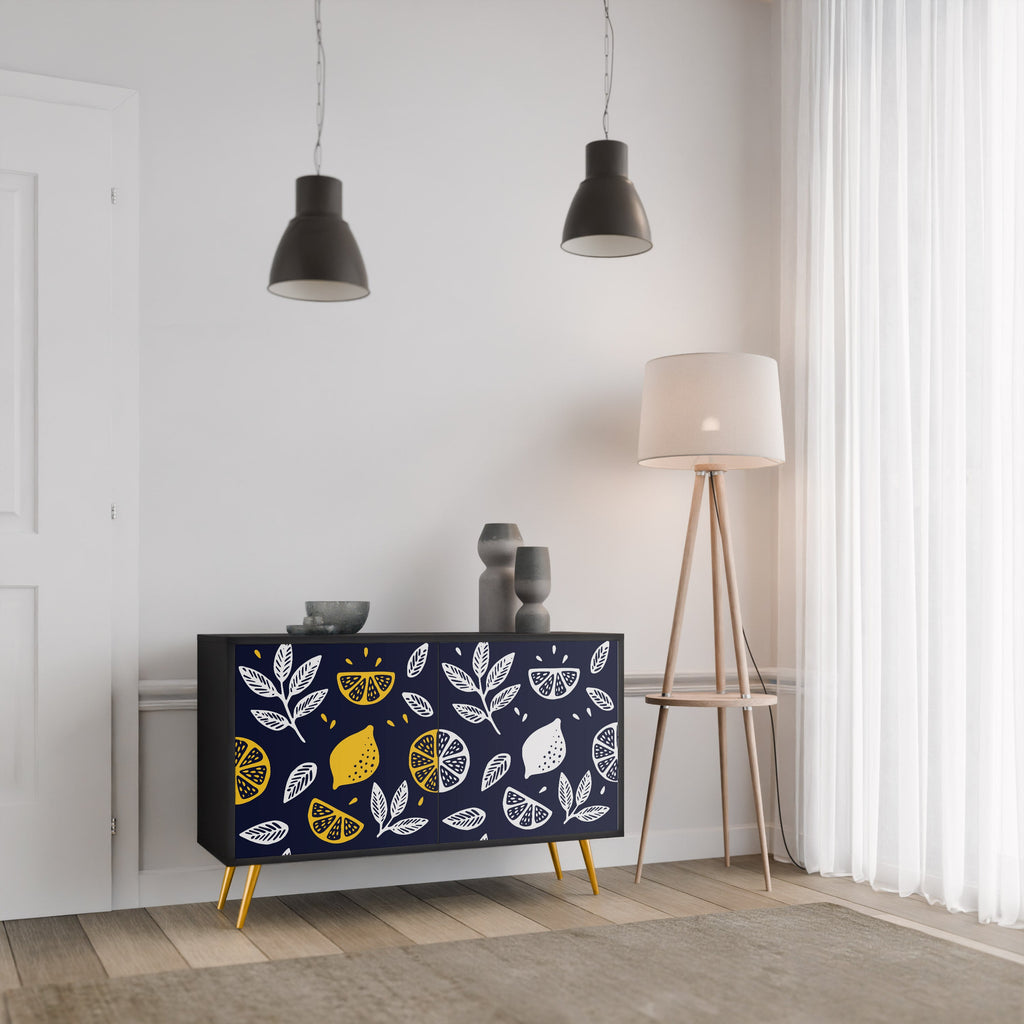 CITRUS BLACK AND WHITE Μπουφές με 2 πόρτες σε μαύρο φινίρισμα